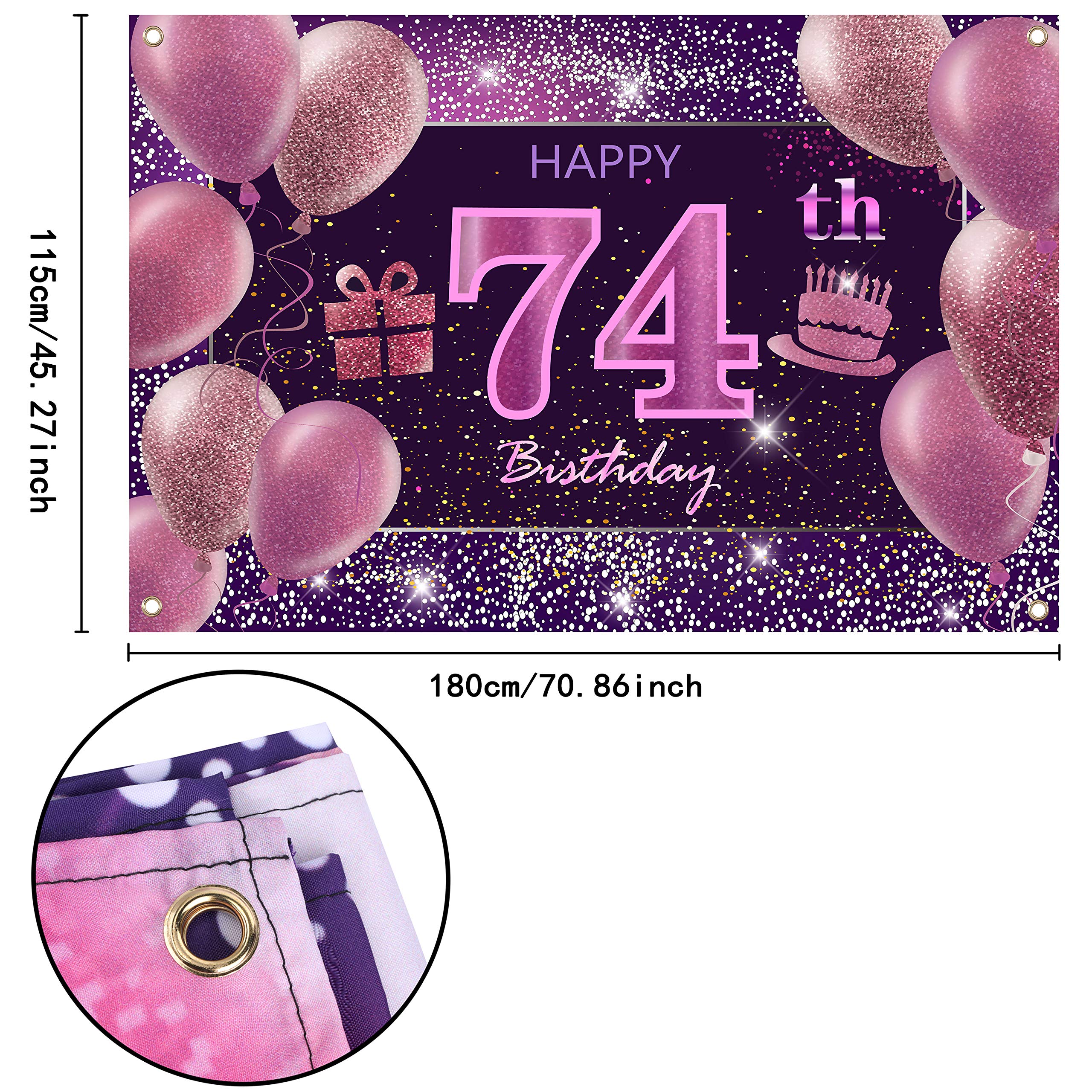74Th Birthday Decorations For Girls Imisi Happy Birthday Banner Pink Decorations For A Party Birthday Backdrop For Women