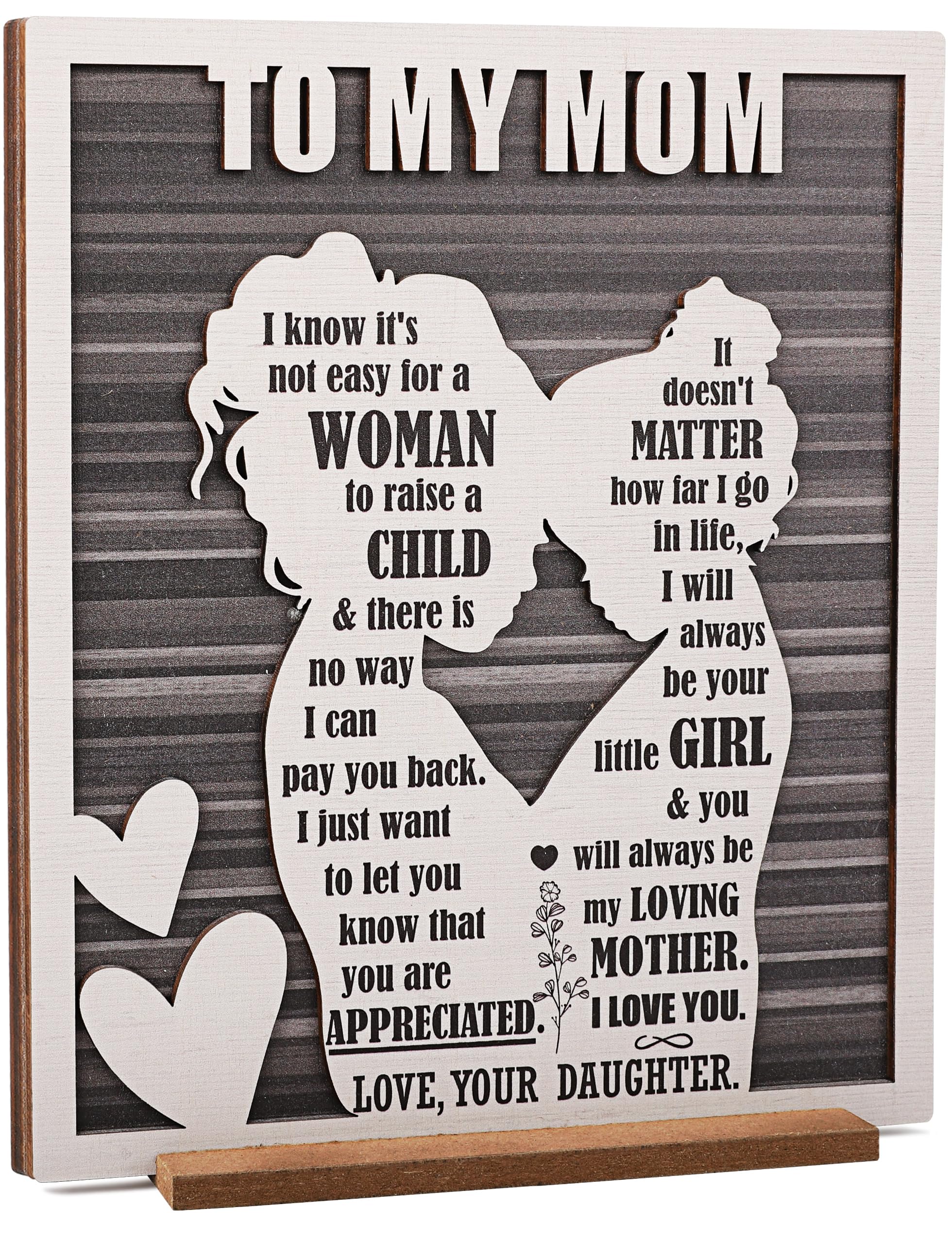 Birthday Gifts for Mom from Daughter, Mom Gift from Daughter on, Valentines & Mothers Day, Christmas, Rustic Mom and Daughter Hu