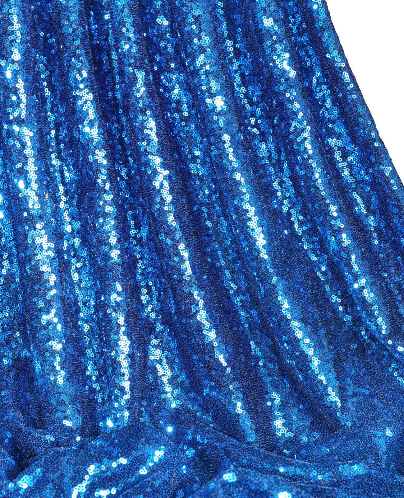 Queendream Rectangle Wedding Tablecloth Royal Blue- 90X132 Inch Sequin Fabric Table Cloths Rectangle Cover Birthday Parties Holi