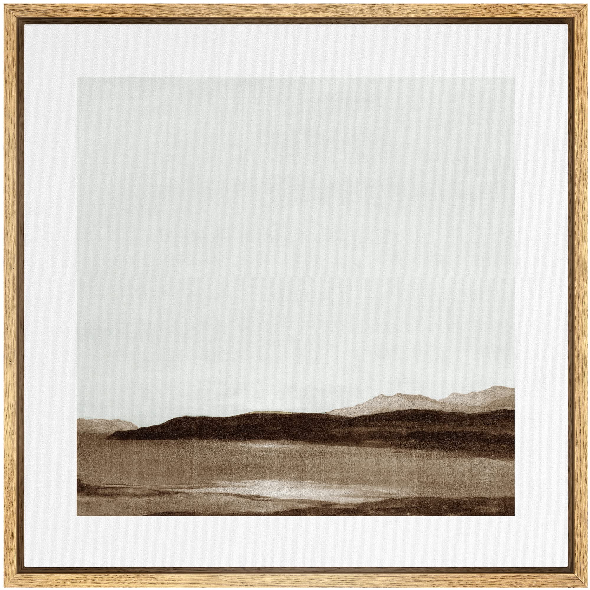 Signwin Framed Canvas Print Wall Art Minimalist Abstract Mountain Landscape View Nature Wilderness Illustrations Fine Art Farmho