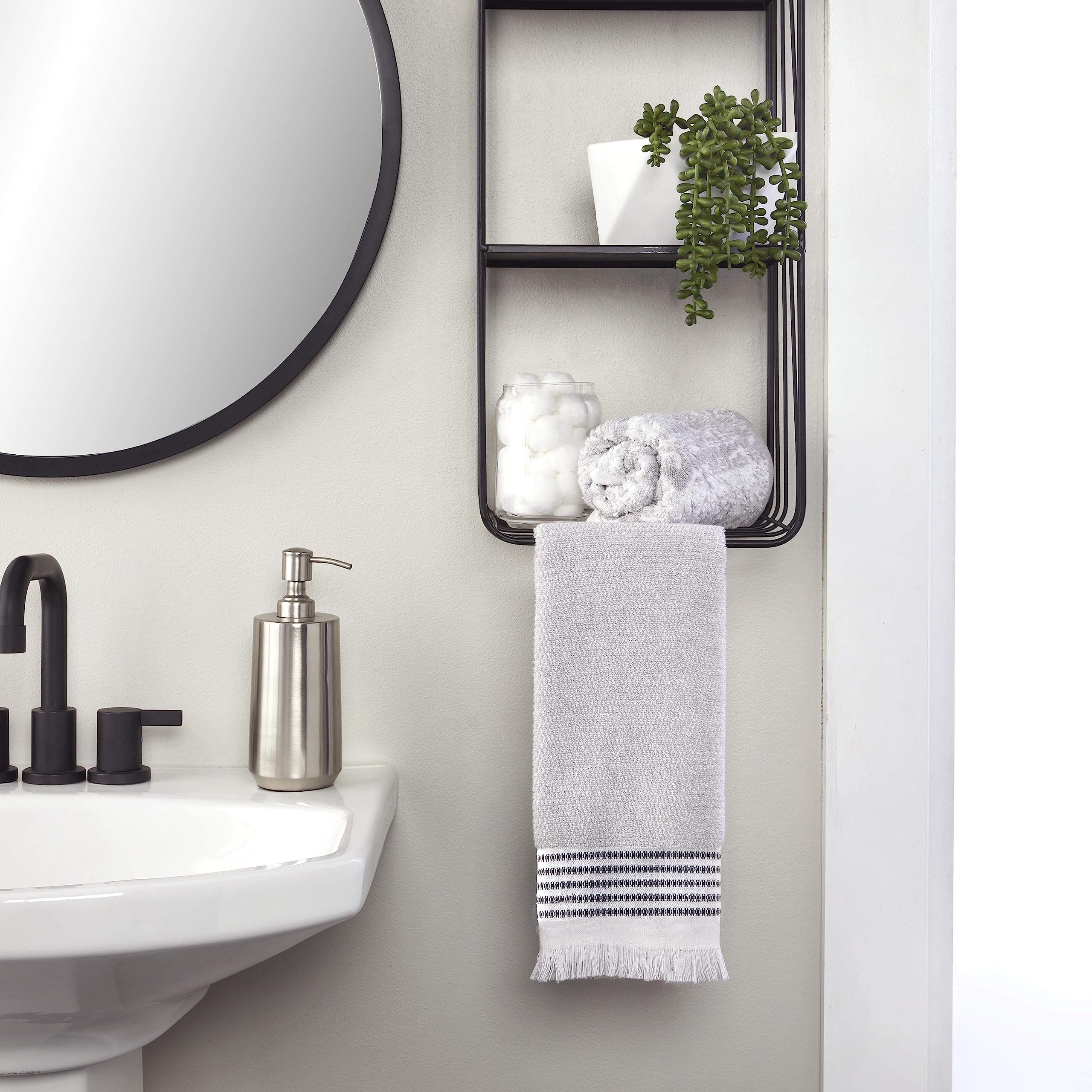 SKL Home Lincoln Park Hand Towel Gift Set  Gray  2 Count