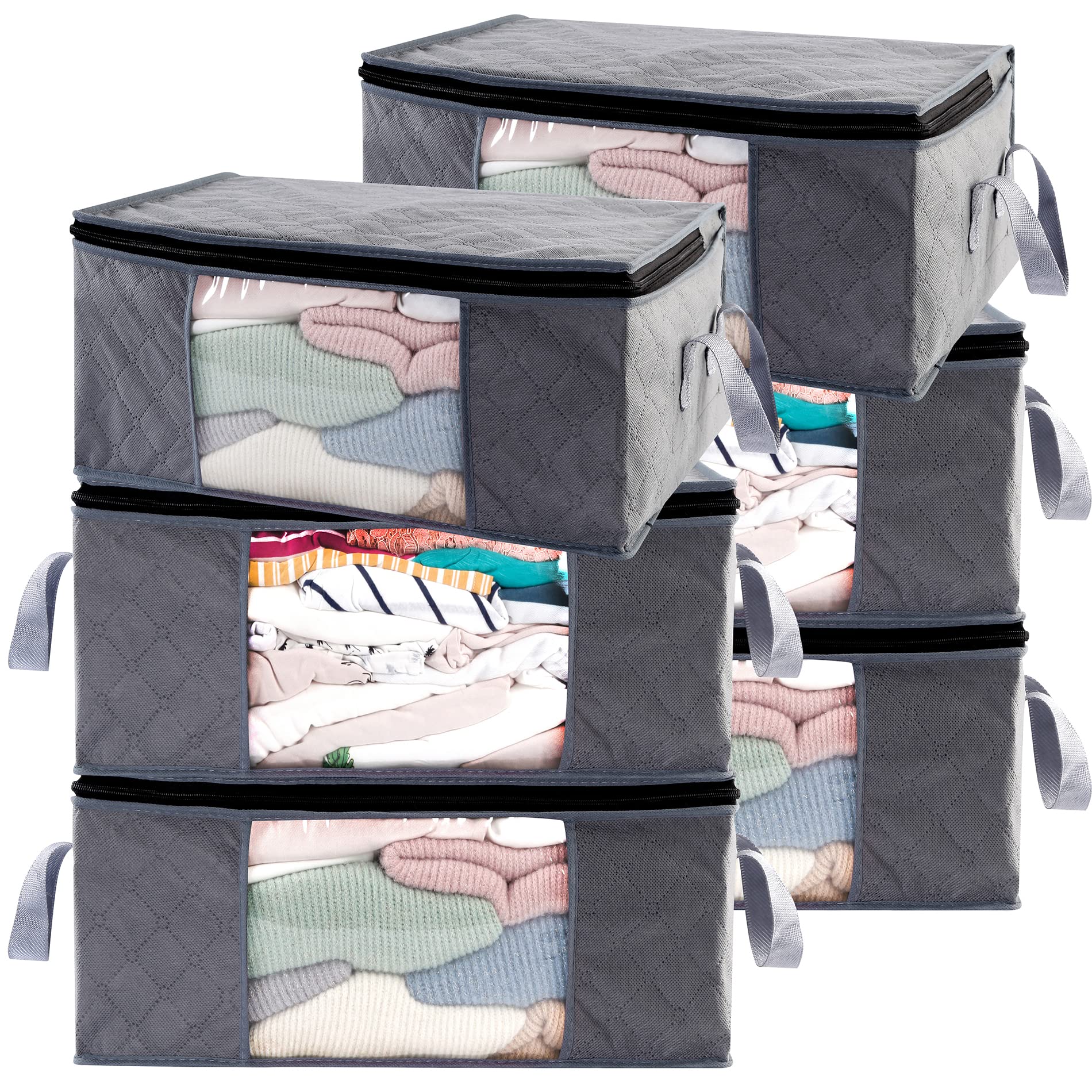 ABO Gear Storage Bins Storage Bags Closet Organizers Sweater Storage Clothes Storage Containers, 6pc Pack