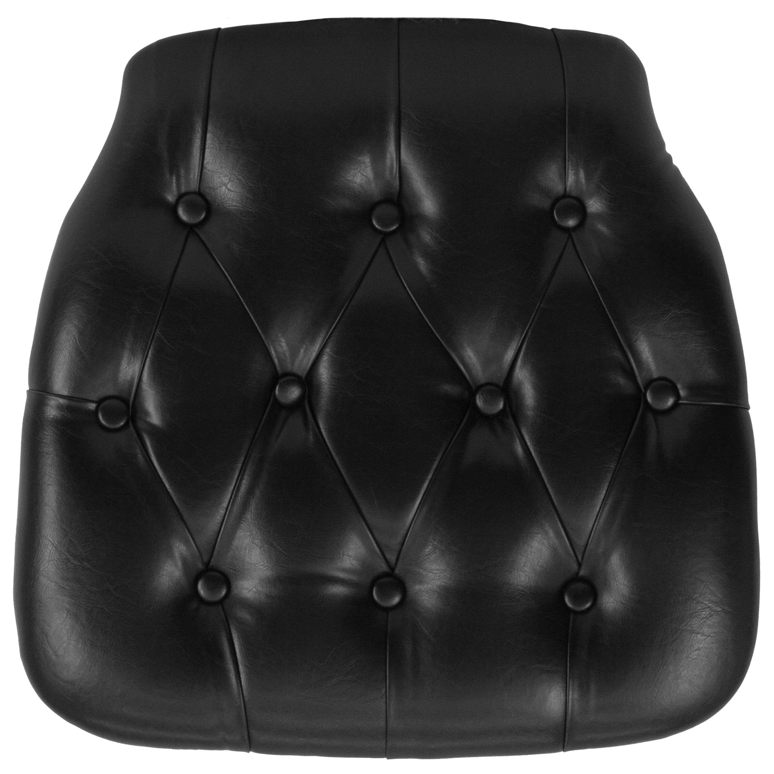 Flash Furniture Hard Black Tufted Vinyl Chiavari Chair Cushion
