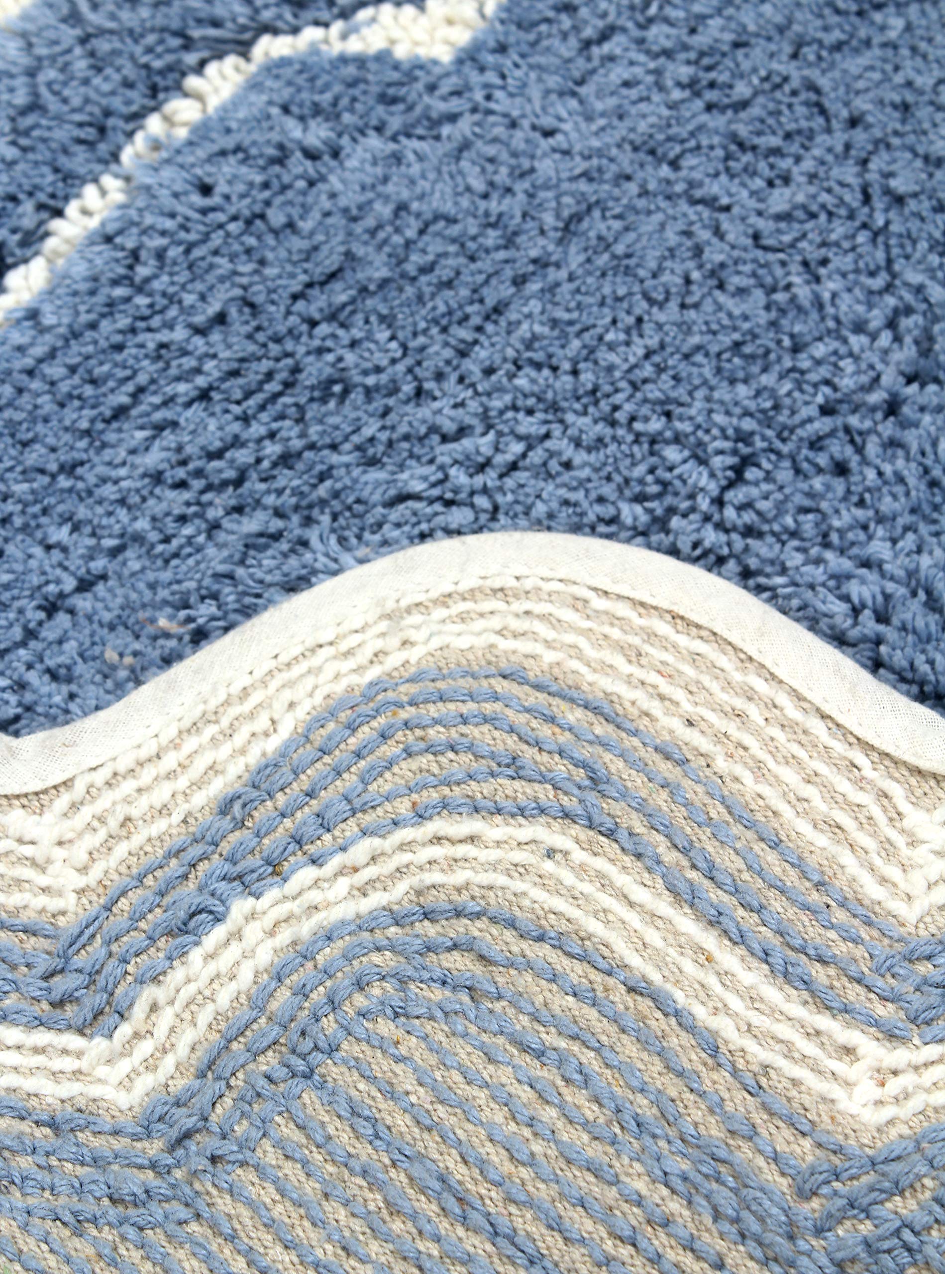 Home Weavers Allure Collection Toilet Rugs U Shaped Contour,Extra Thick Toilet Rug, Non-Slip Contour Mat For Bathroom, 100% Cott