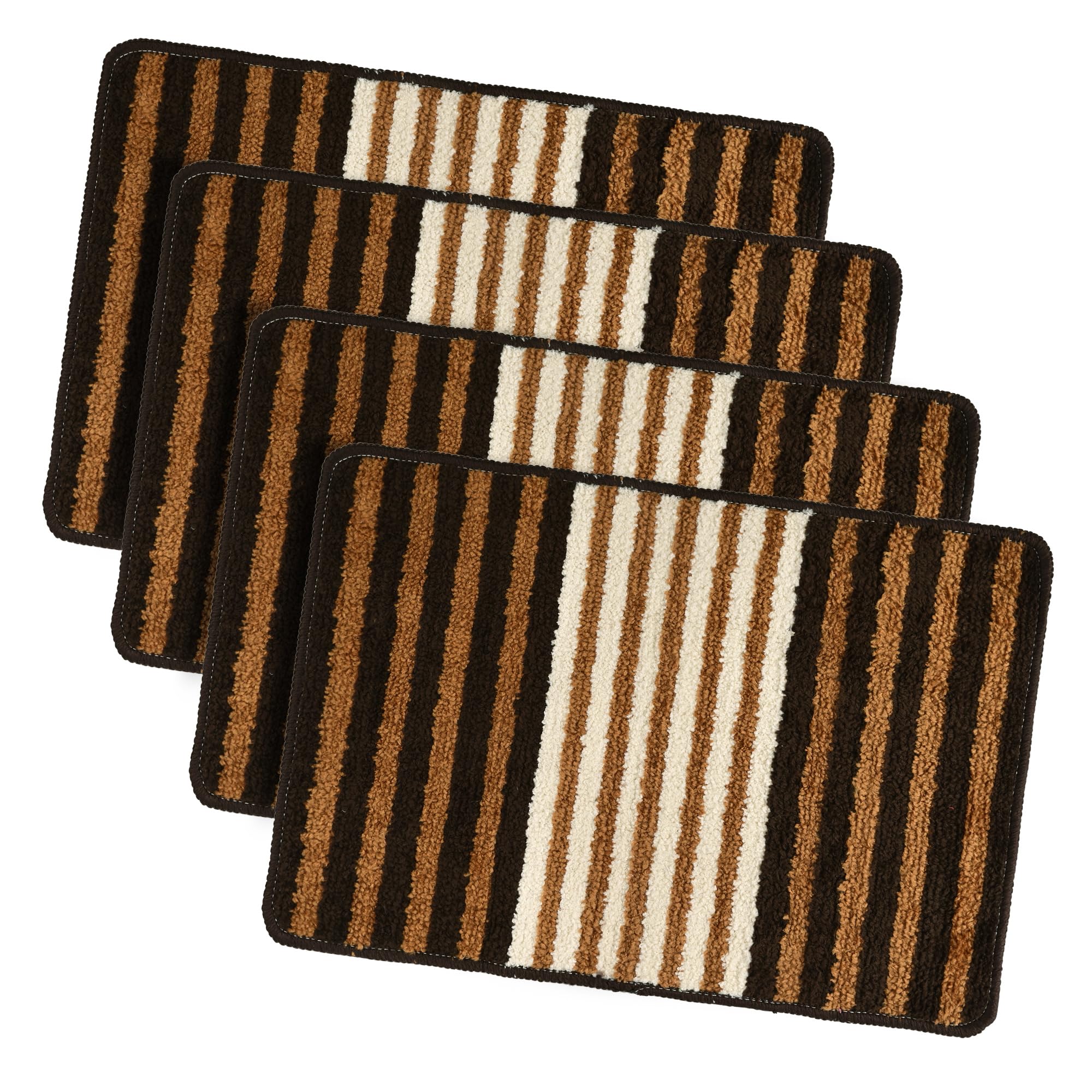 Kuber Industries Microfiber Pack Of 4 Anti-Skid Water-Absorbent Rectangular Door Mats For Home,16X24 Inch Durable Main Entrance 