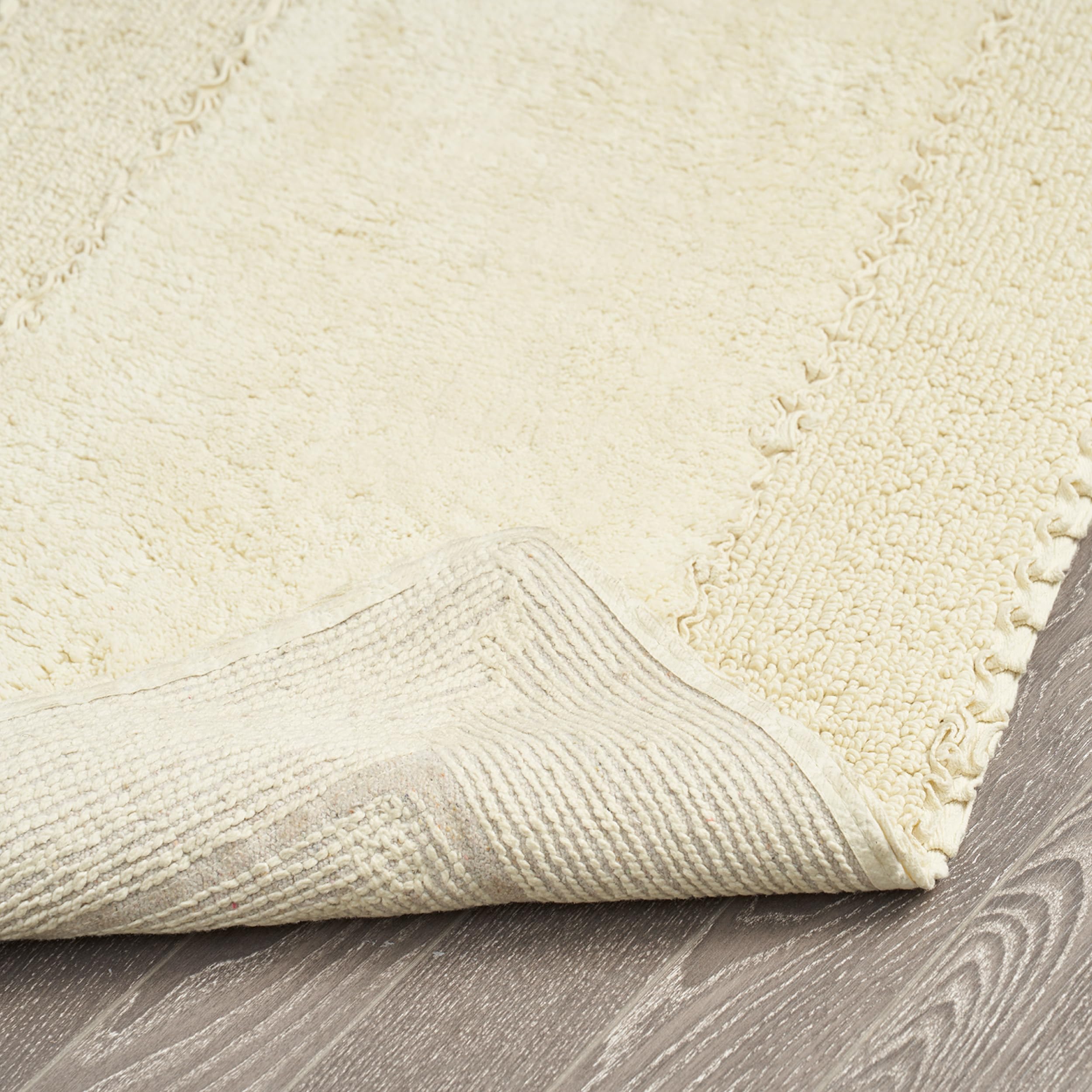Laura Ashley Ruffle Border 100% Cotton Bath Rug, Yellow, 17''X 24''