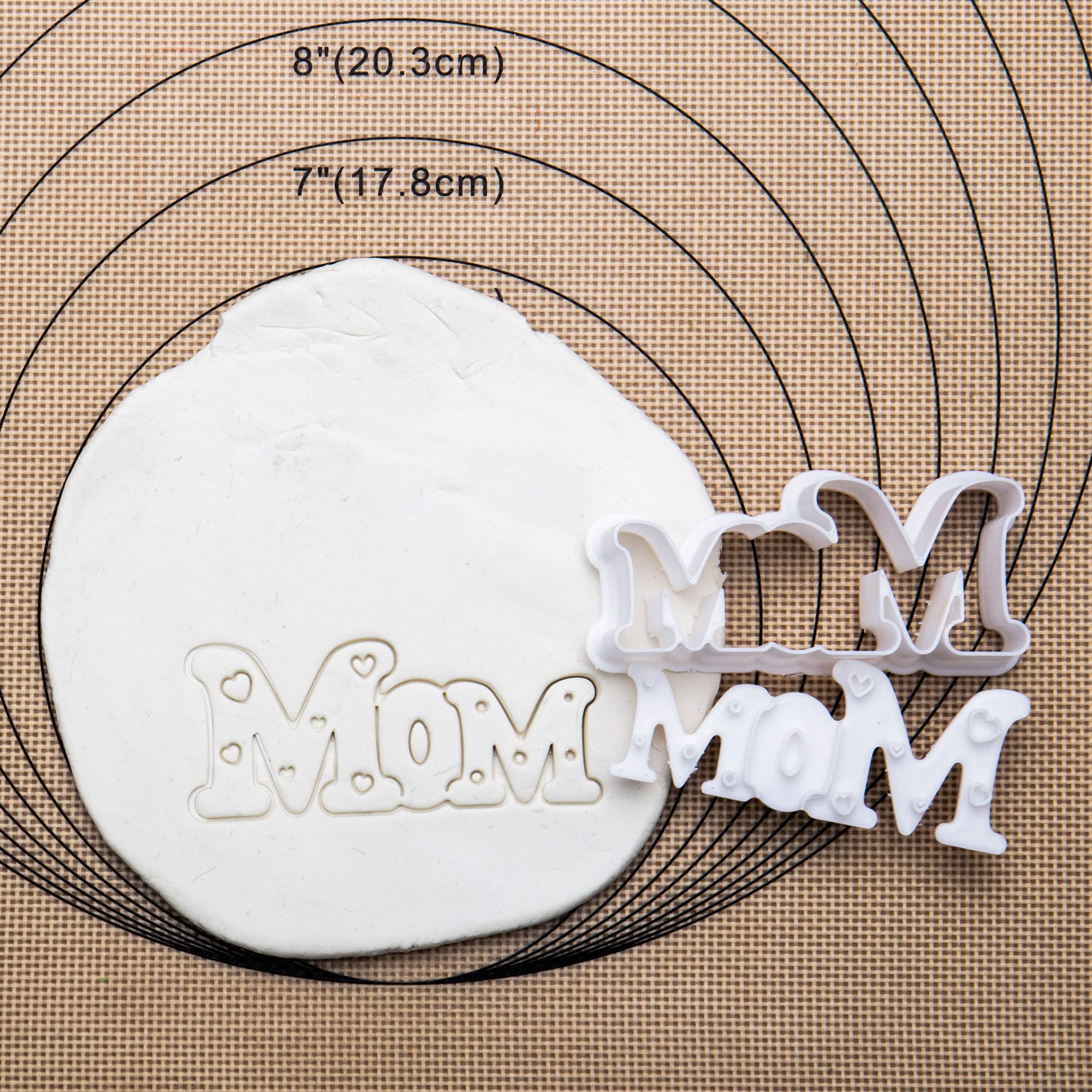 Flycalf Cookie Cutter Mom Mothers Gifts Baking Fondant Molds With Plunger Stamps Handle Detailed Cake Decor Pla Cutter Molds Par