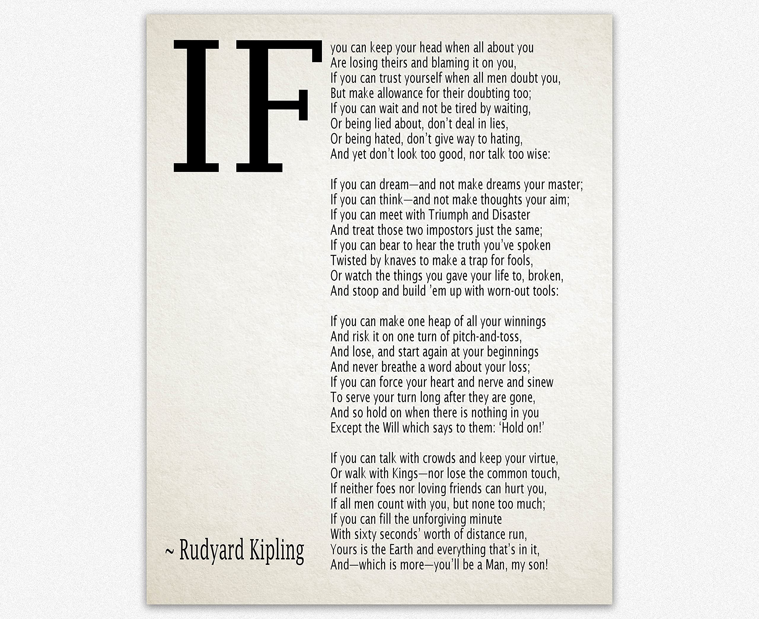 Wallbuddy If Poem Invictus Poem And Desiderata Inspirational Poems Set Of 3 (5 X 7, Vintage)