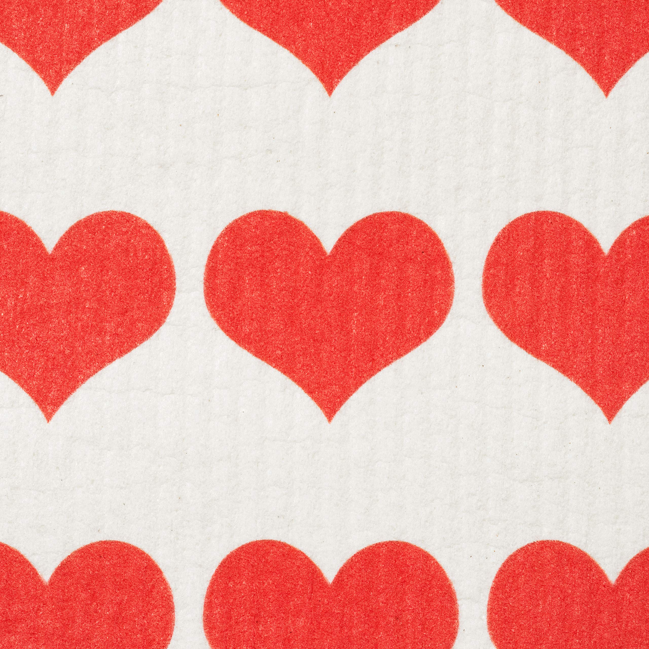 Gmicr  Atifs Swedish Dishcloths 2 Pack Row Of Red Hearts Print Reusable Sponges Kitchen Cleaning Cloth Dish Scrubber, Machine Wa