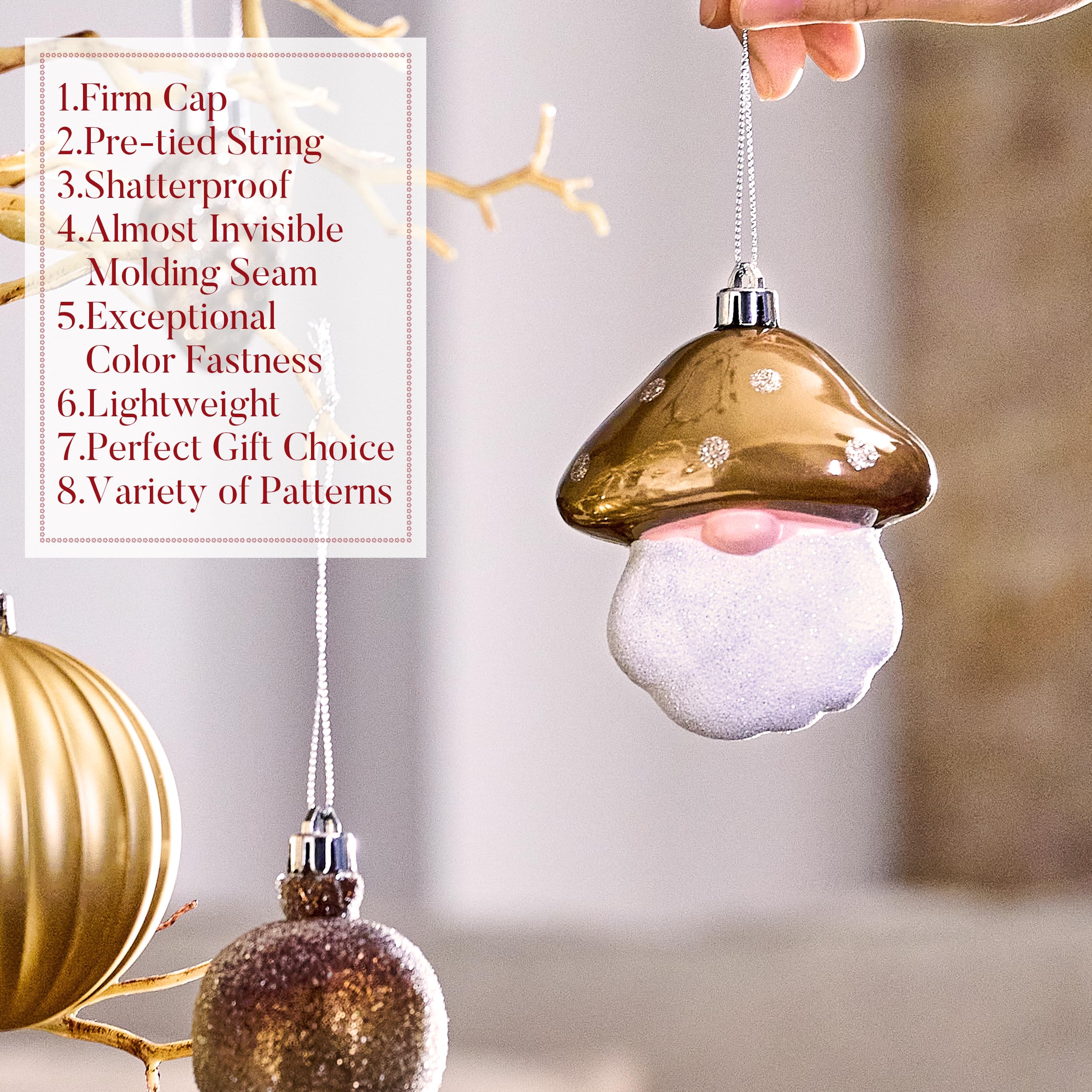 Valery Madelyn Fall Tree Ornaments for Home, 50ct Shatterproof Fall Tree Decorations Orange Hanging Ball Gnome Decor for Harvest