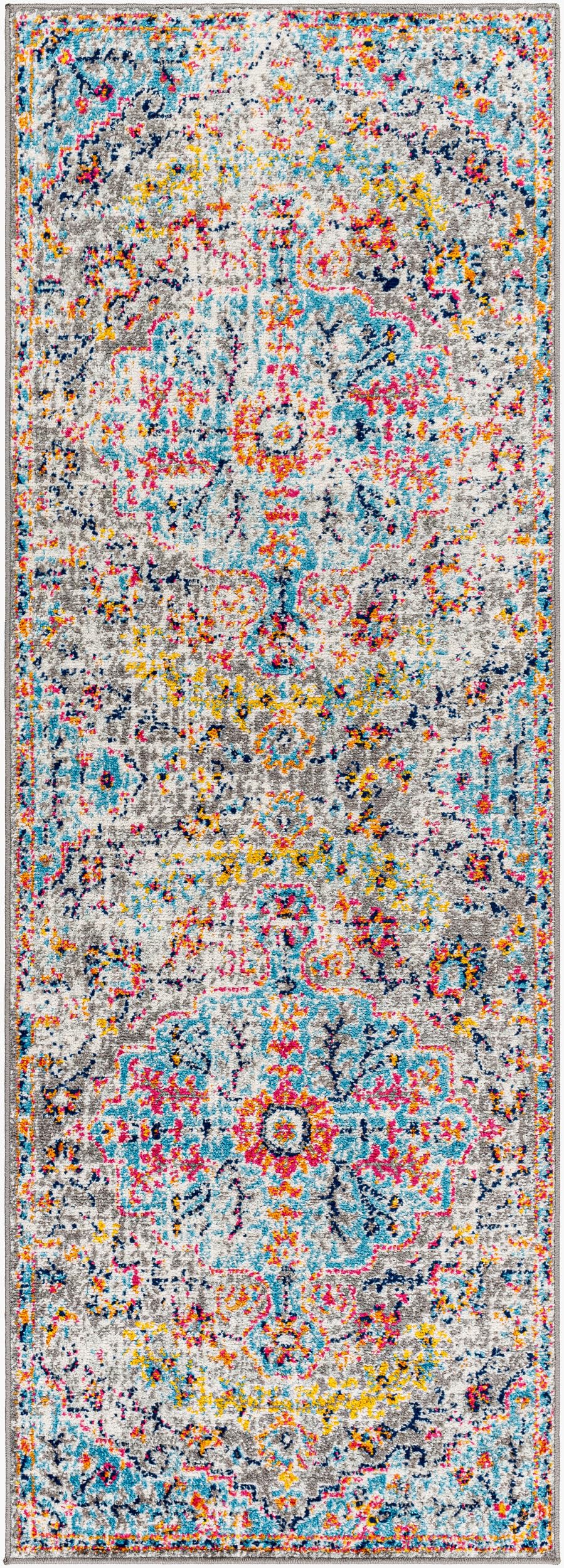 Livabliss Odelia Vintage Bohemian Runner Area Rug,27 x 73,Aqua