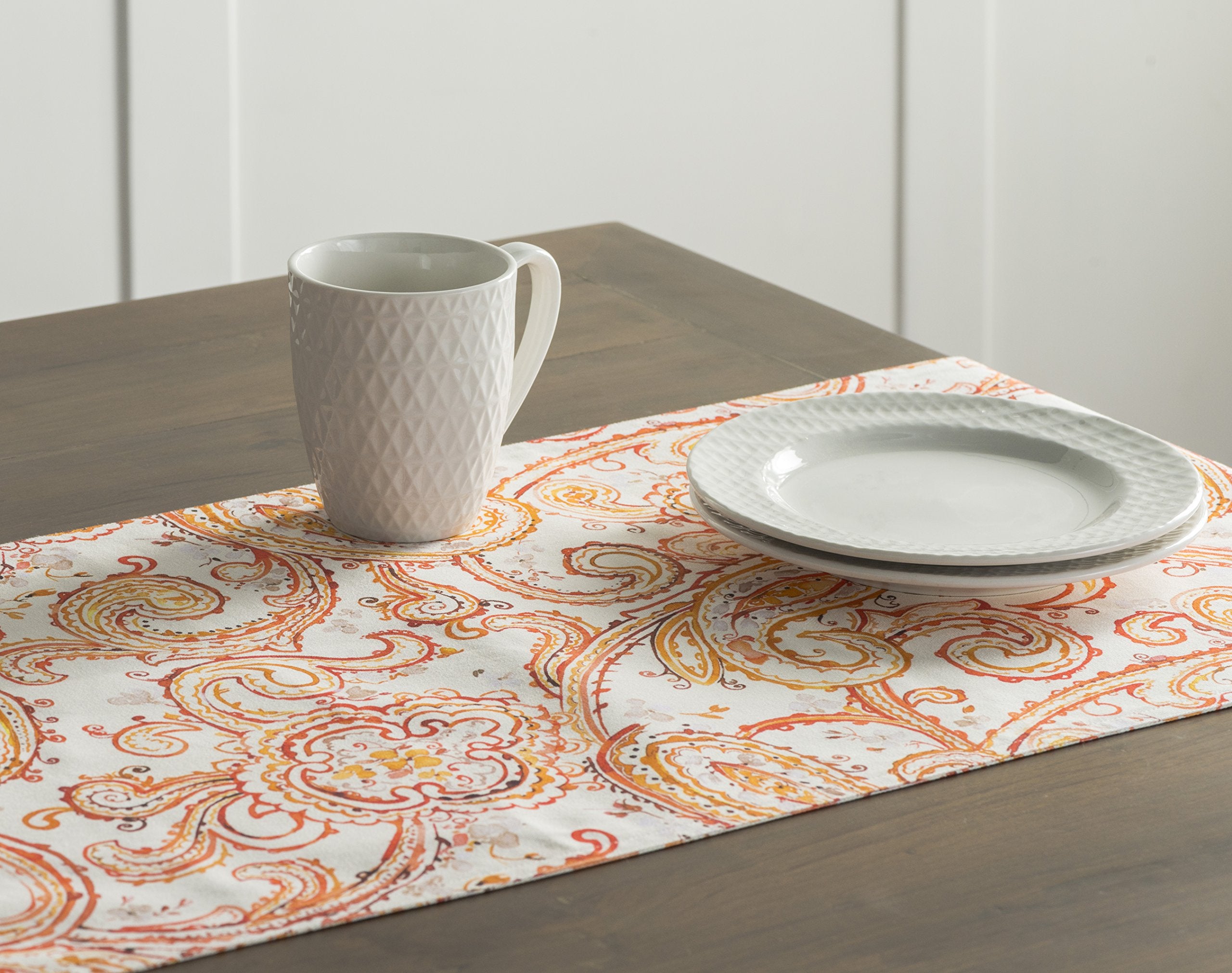 Maison D' Hermine Tablerunner 100% Cotton Table Runner Decorative Table Covers, Dining, Wedding, Buffet, Palatial Paisley (Doubl