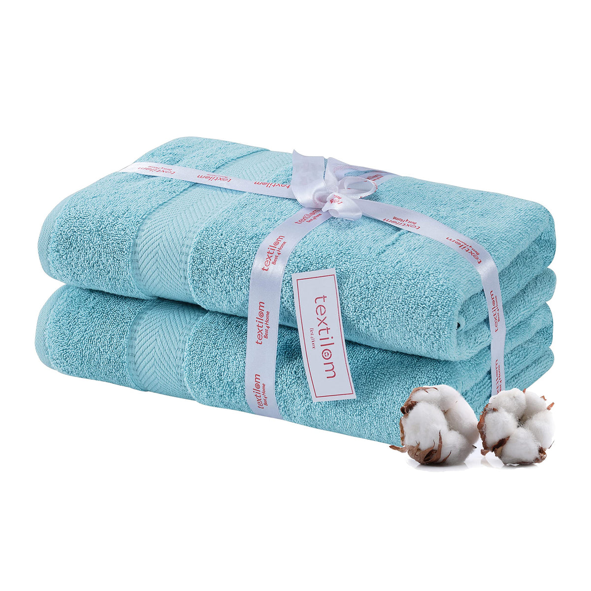 Textilom 100% Turkish Cotton 2 Pcs Bath Towel Set, Luxury Bath Towels For Bathroom, Soft & Absorbent Hotel Quality Bathroom Towe