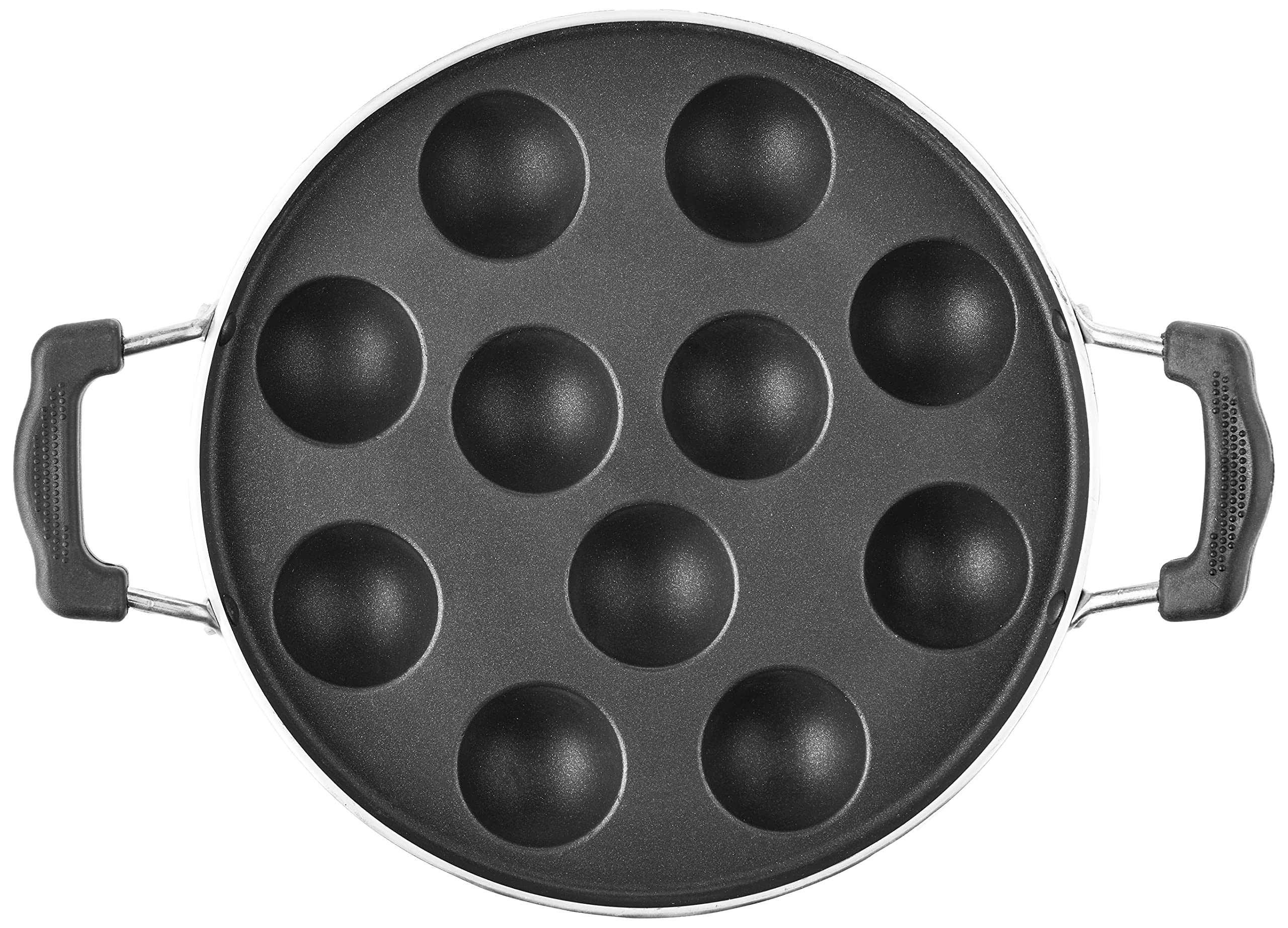 Omega Select Plus Non-Stick Paniyarakkal/Kuzhi Paniyaram/Idli/Filled Pancake Pan Also Aebleskiver/Ebelskivers Pop Maker, 11 Pits