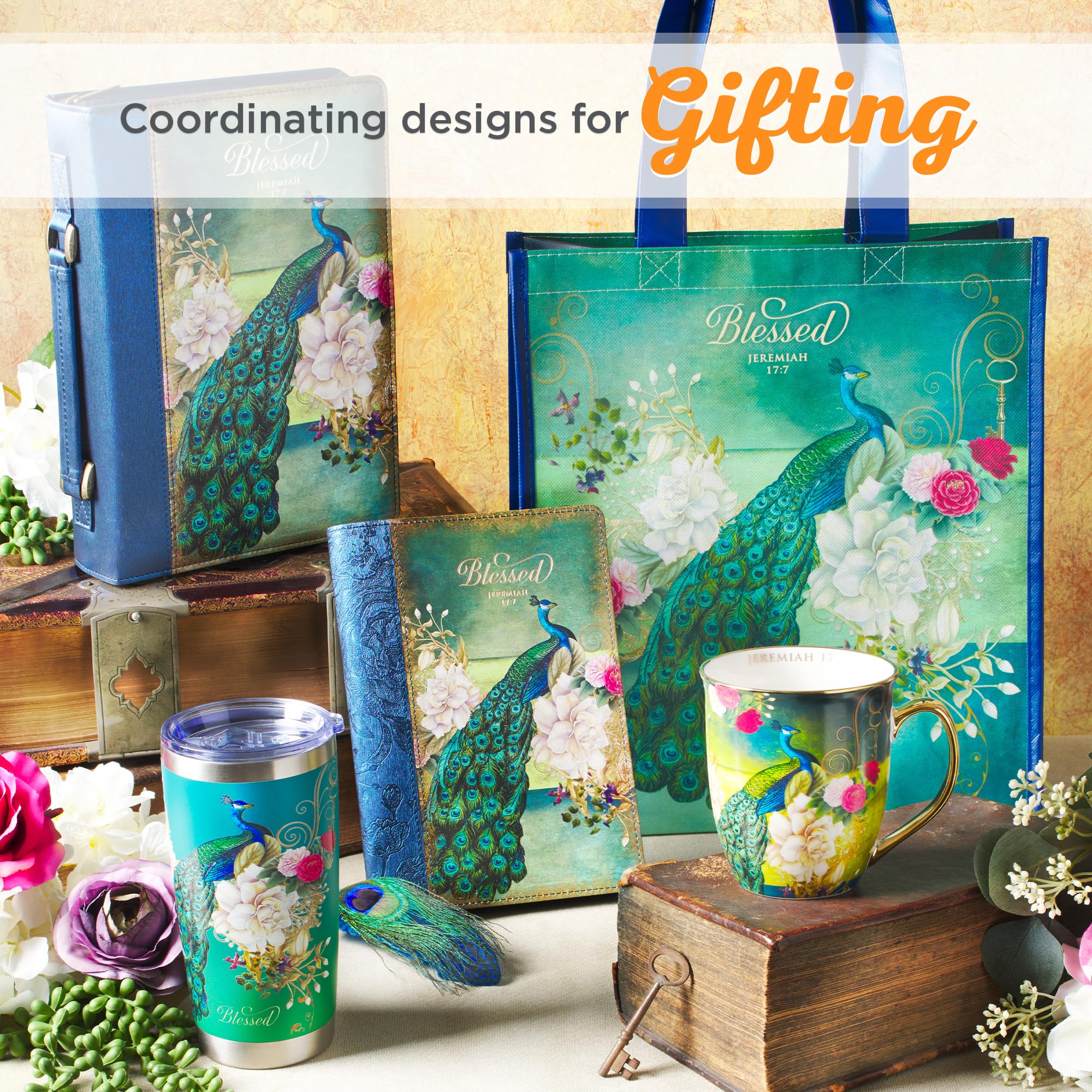 Christian Art Gifts Stainless Steel Double Wall Vacuum Insulated Tumbler 18 Oz Peacock Teal Travel Mug With Retractable Lid Insp