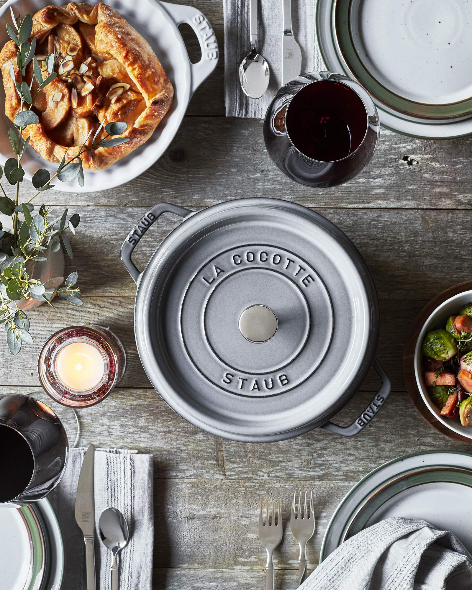 Staub Cast Iron 4-Qt Round Cocotte - Graphite Grey, Made In France
