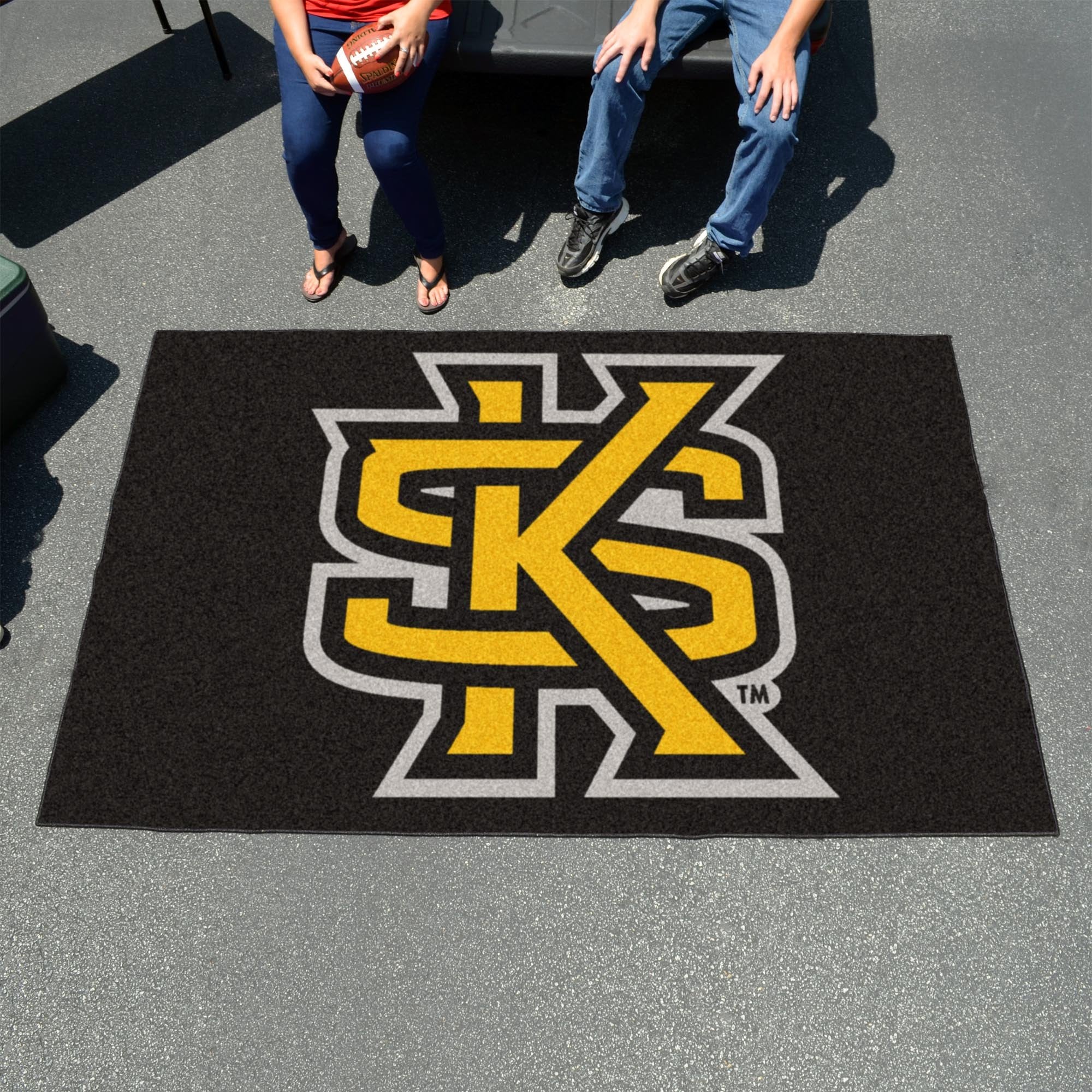 FANMATS 18654 Kennesaw State Owls Ulti-Mat Rug - 5ft. x 8ft. | Sports Fan Area Rug, Home Decor Rug and Tailgating Mat - Interloc