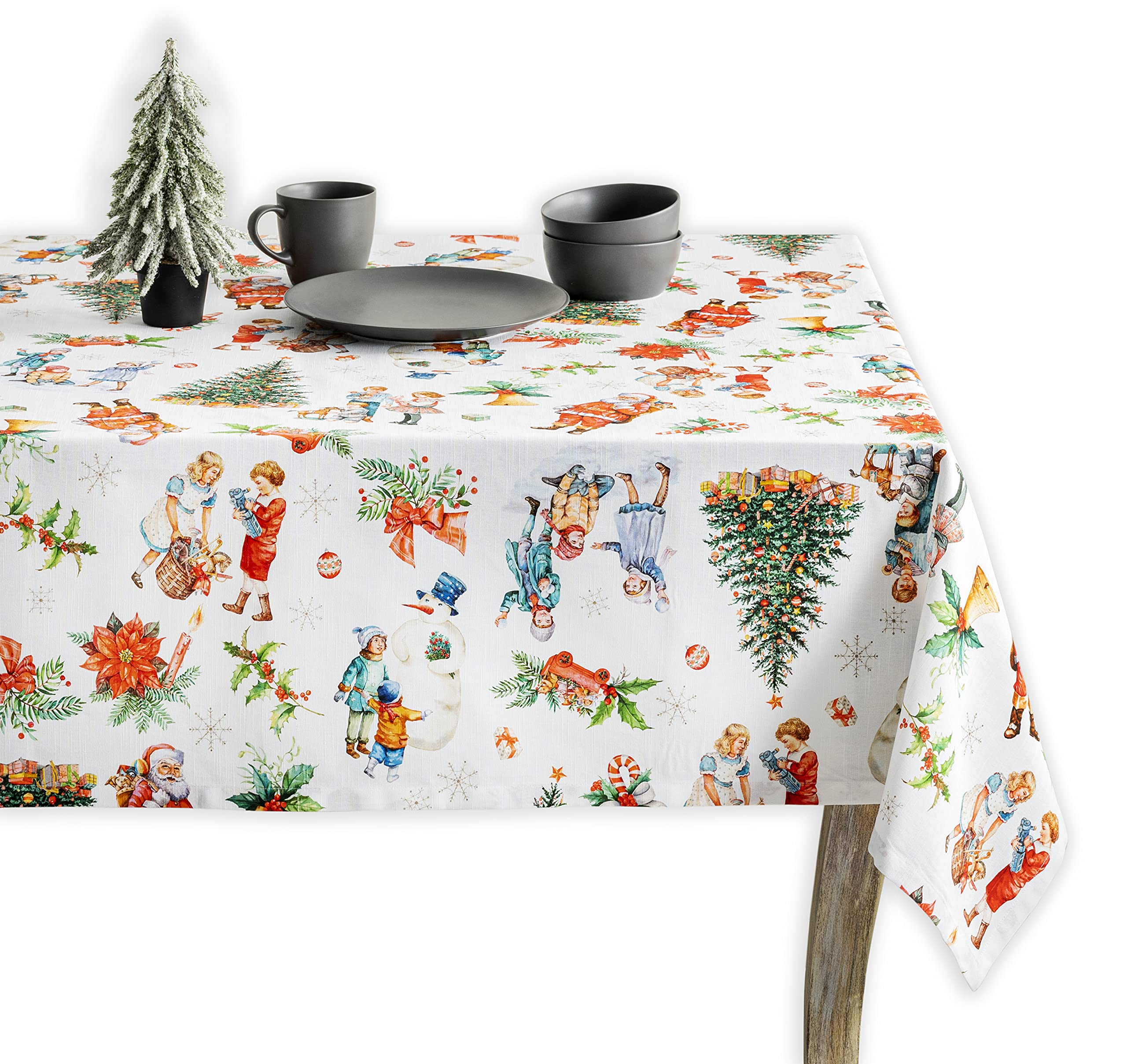 Maison D Hermine Chromo 100% Cotton Tablecloth Kitchen Dining Table Cloth For Rectangle Tables Farmhouse Tabletop Cover For Part