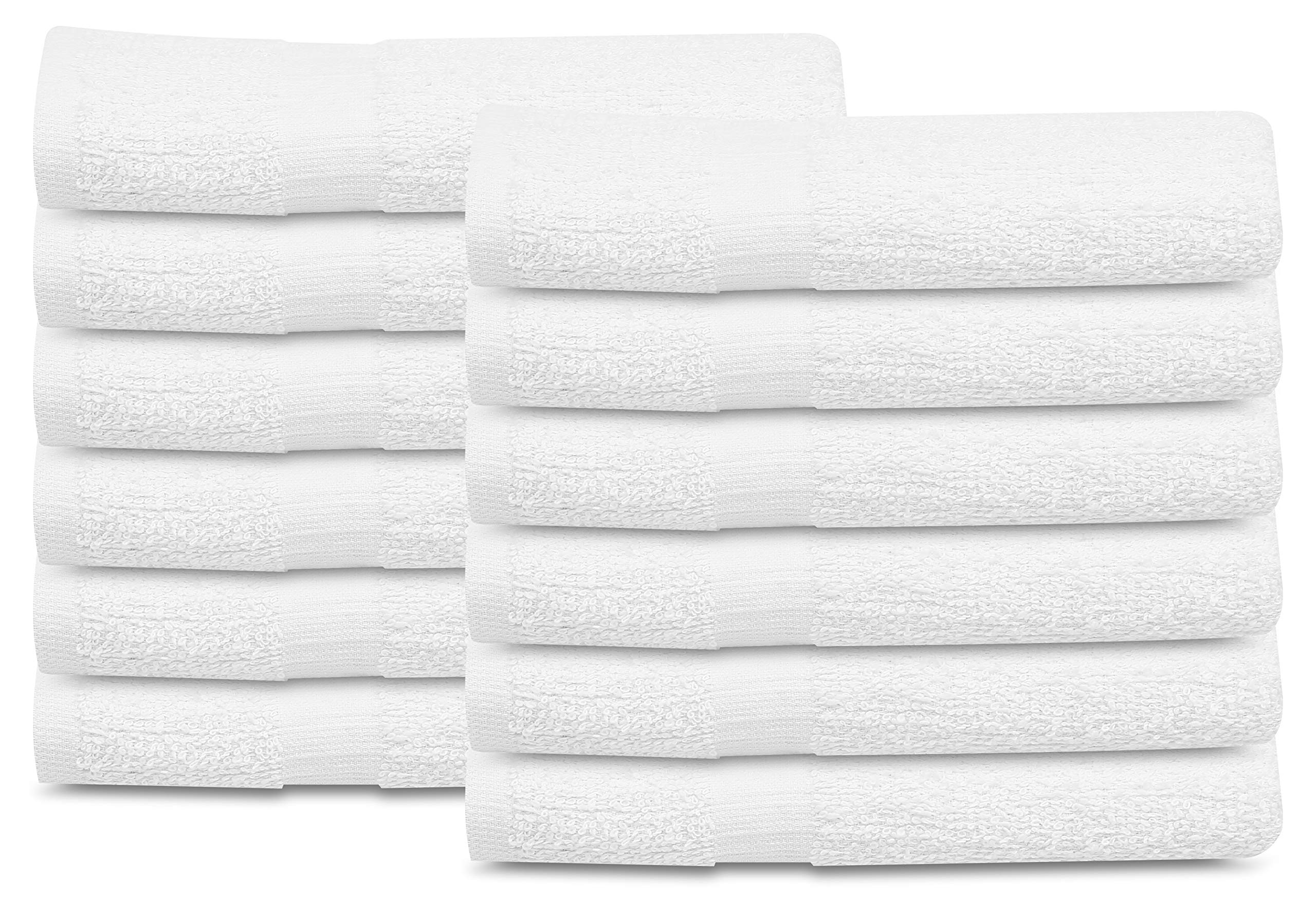 Gold Textiles 24 Pcs New White 20X40 Cotton Blend Economy Bath Towels Soft & Quick Dry Salon Hair Towel-Gym Towel (2 Dozen)