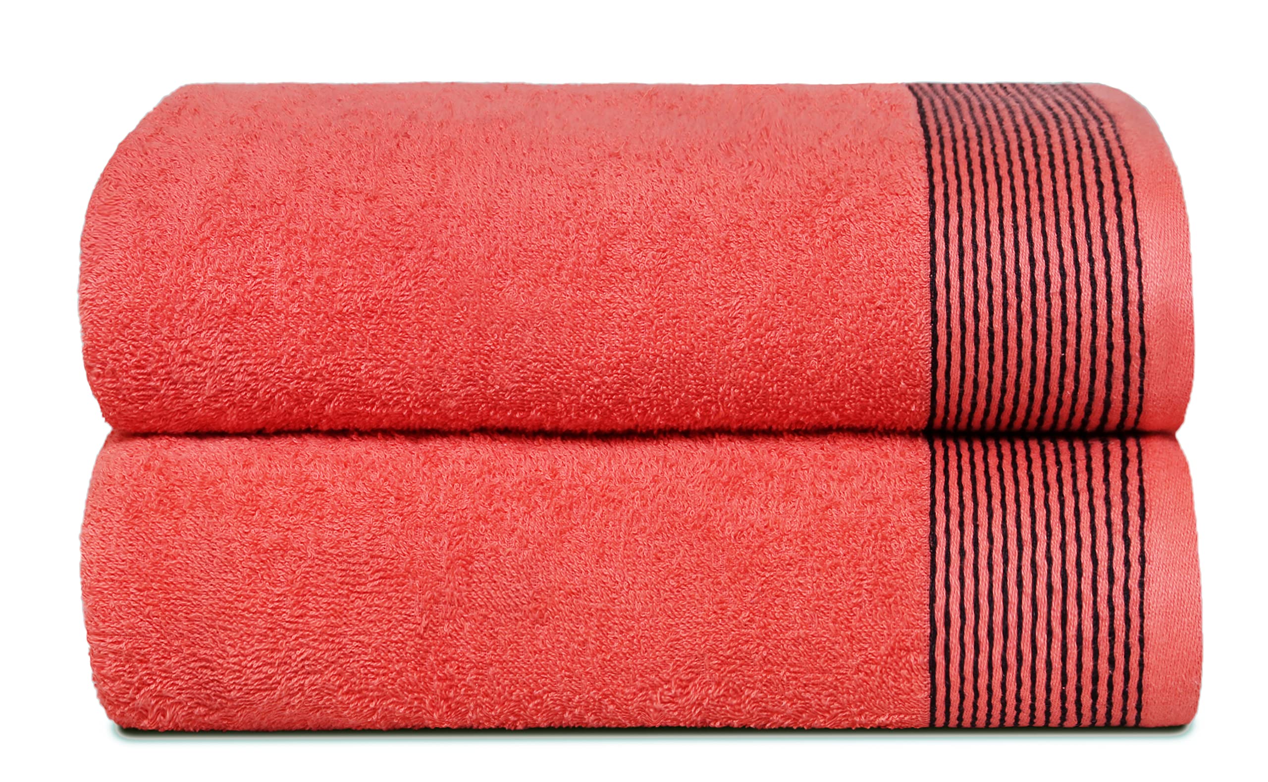 Belizzi Home Ultra Soft 2 Pack Oversized Bath Towel Set 28X55 Inches, 100% Cotton Large Bath Towel, Ultra Absorbant Compact Quic