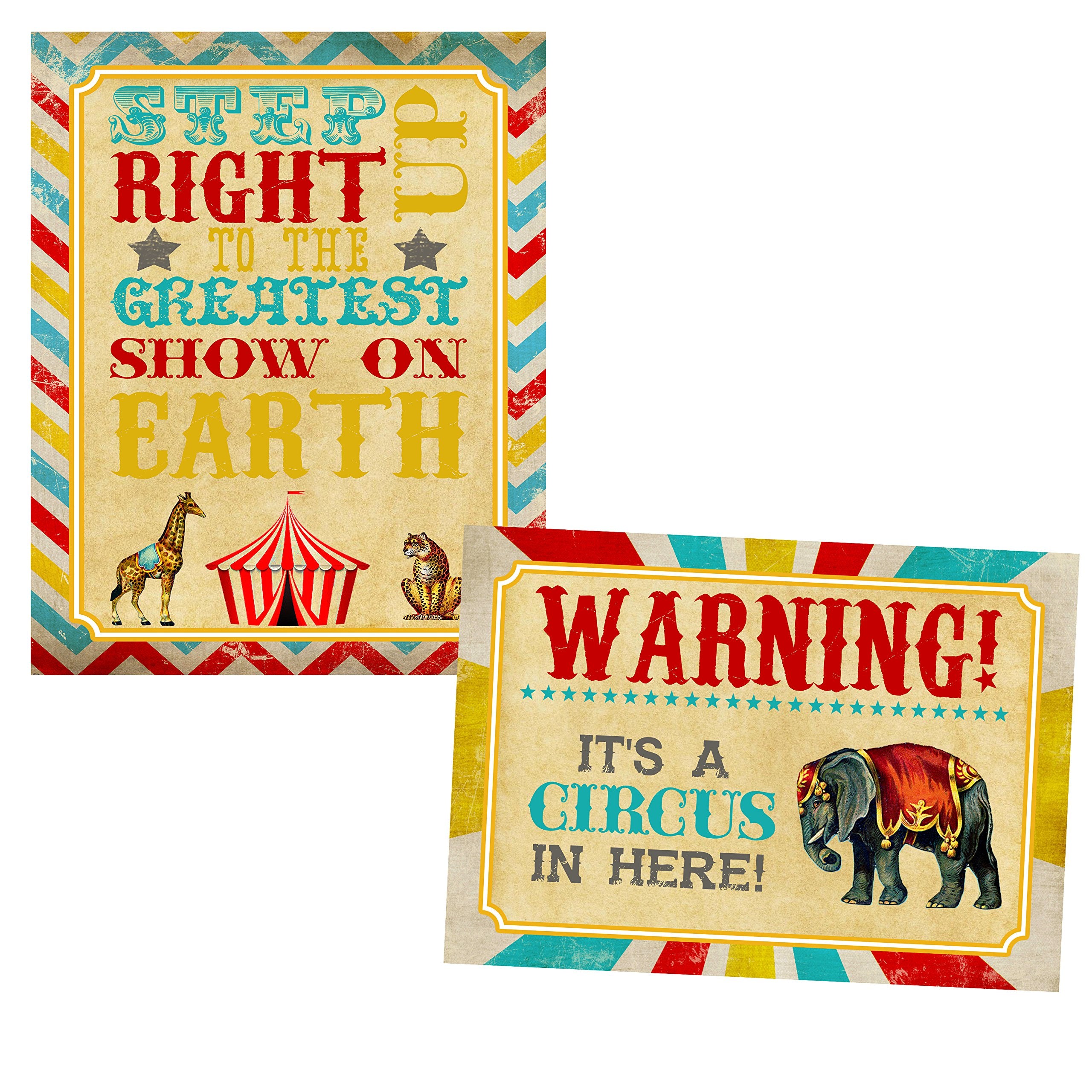 Silly Goose Gifts Retro Circus Themed Party Supply Supplies Invite Decor Birthday Carnival Food Signs (Welcome Decor)
