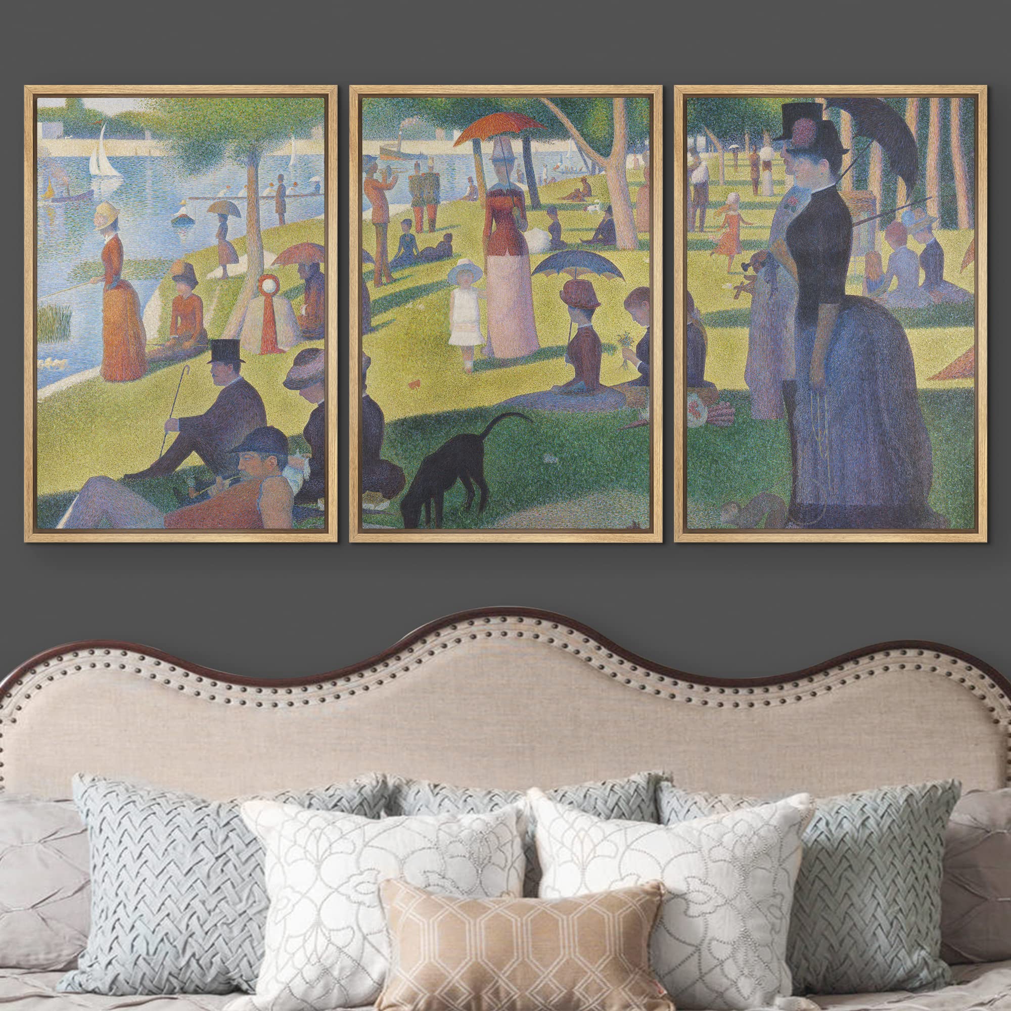 Wall26 Framed Canvas Print Wall Art Set La Grande Jatte By Georges Seurat Cultural Historic Oil Painting Fine Art Reproduction S