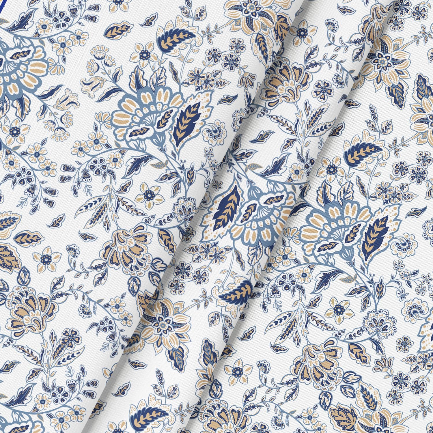 Horaldaily Arabesque Rectangular Tablecloth 52  70 Inch, Yellow And Blue Floral Rustic Washable Table Cover For Party Picnic Din