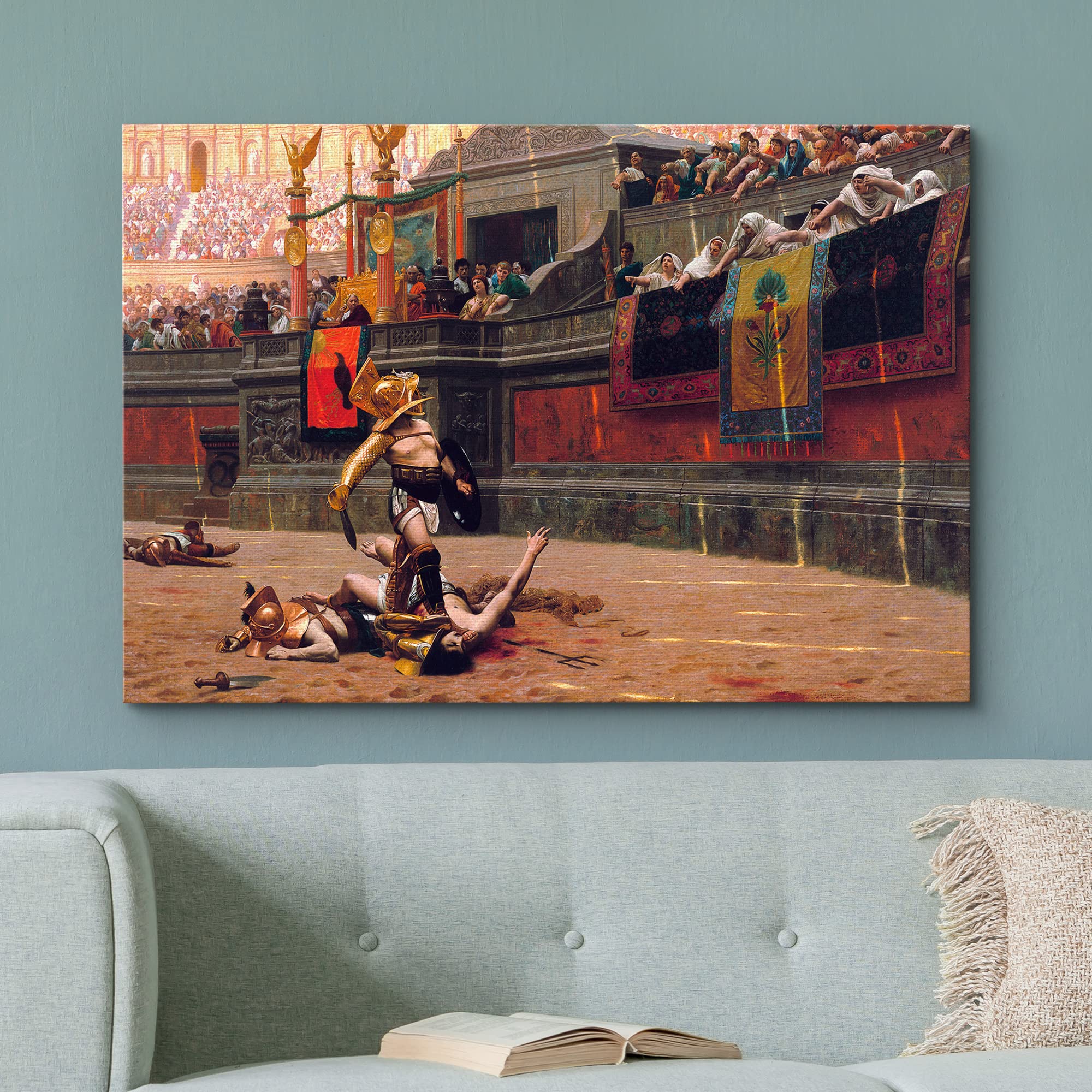 Wall26 - Pollice Verso By Jean-Leon Gerome - Canvas Print Wall Art Famous Painting Reproduction - 16'' X 24''