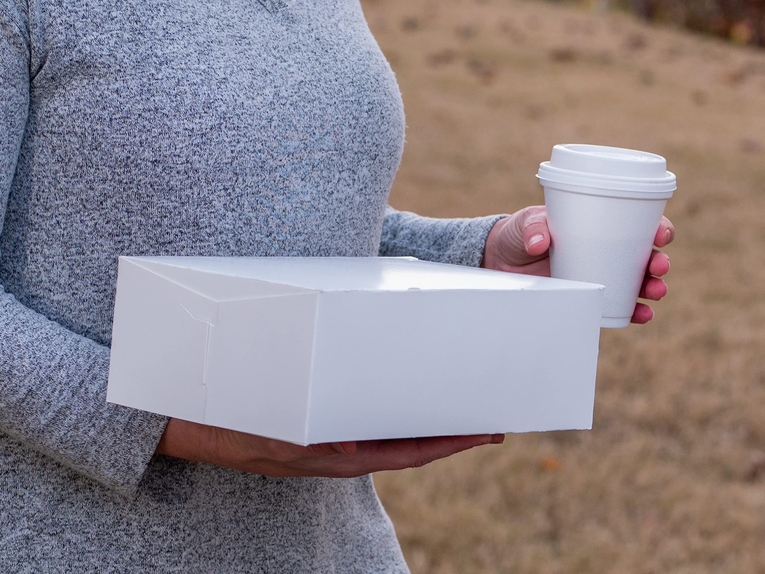 Southern Champion Tray 1017 Premium Clay Coated Kraft Paperboard White Donut Box, 10 Length X 6 Width X 3-1/2 Height (Case