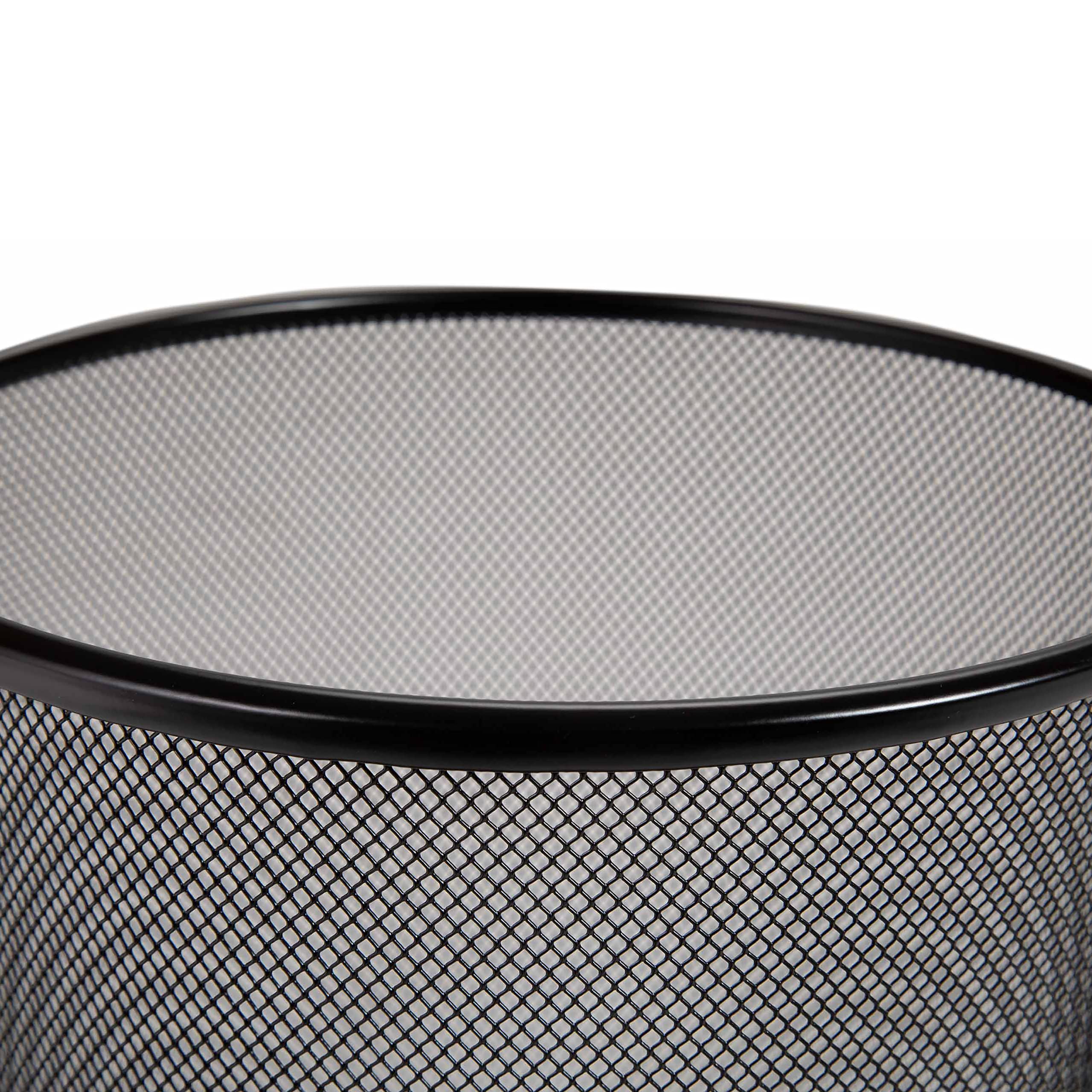 Seville Classics 2-Pack Steel Mesh Round Trashcan Wastebasket For Trash Or Recycle In The Home, Office, Or Garage, Black, 6 Gall