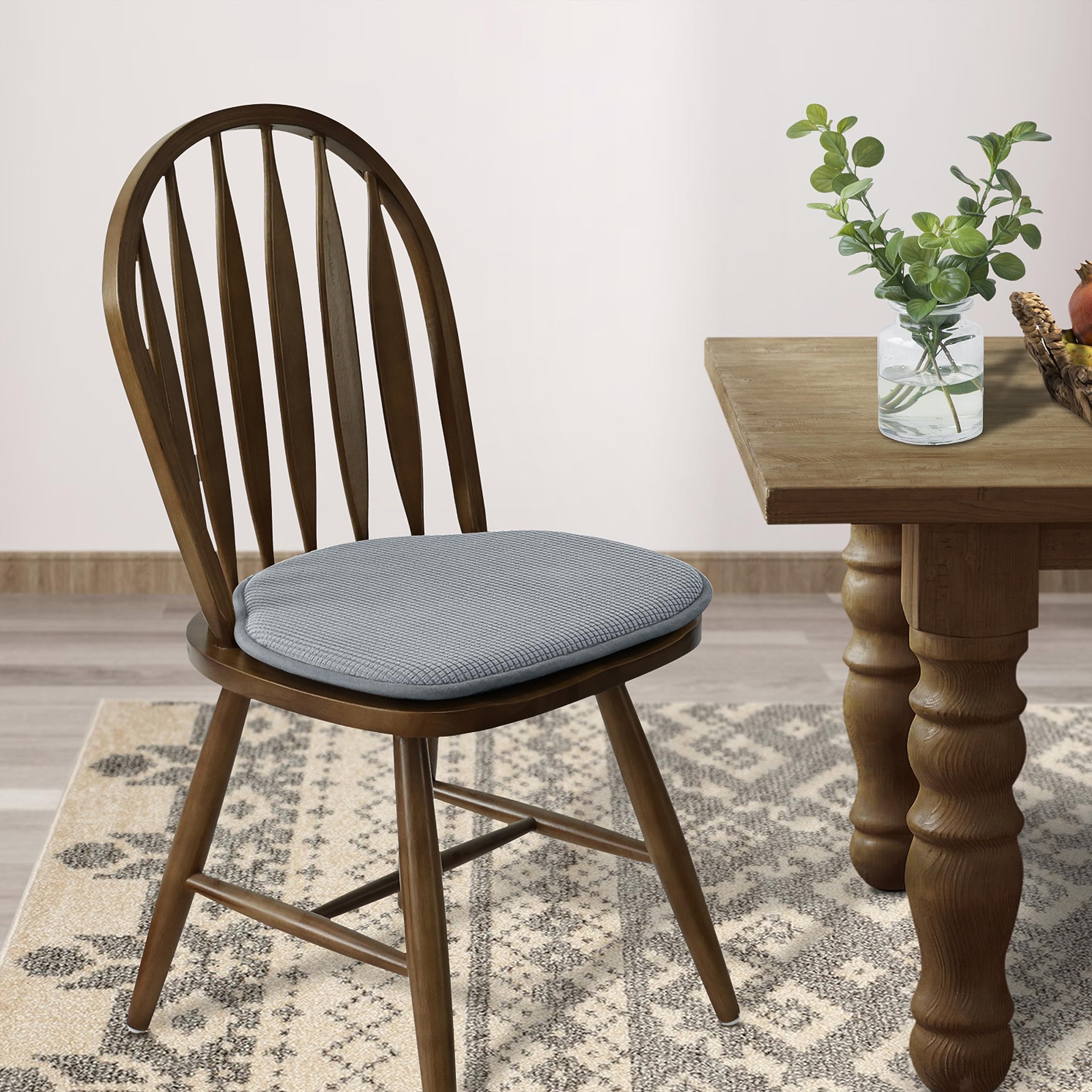 Shinnwa Windsor Chair Cushions Grey Kitchen Seat Cushions For Dining Room Chairs Farmhouse Non Slip Chair Pads For Dining Chairs