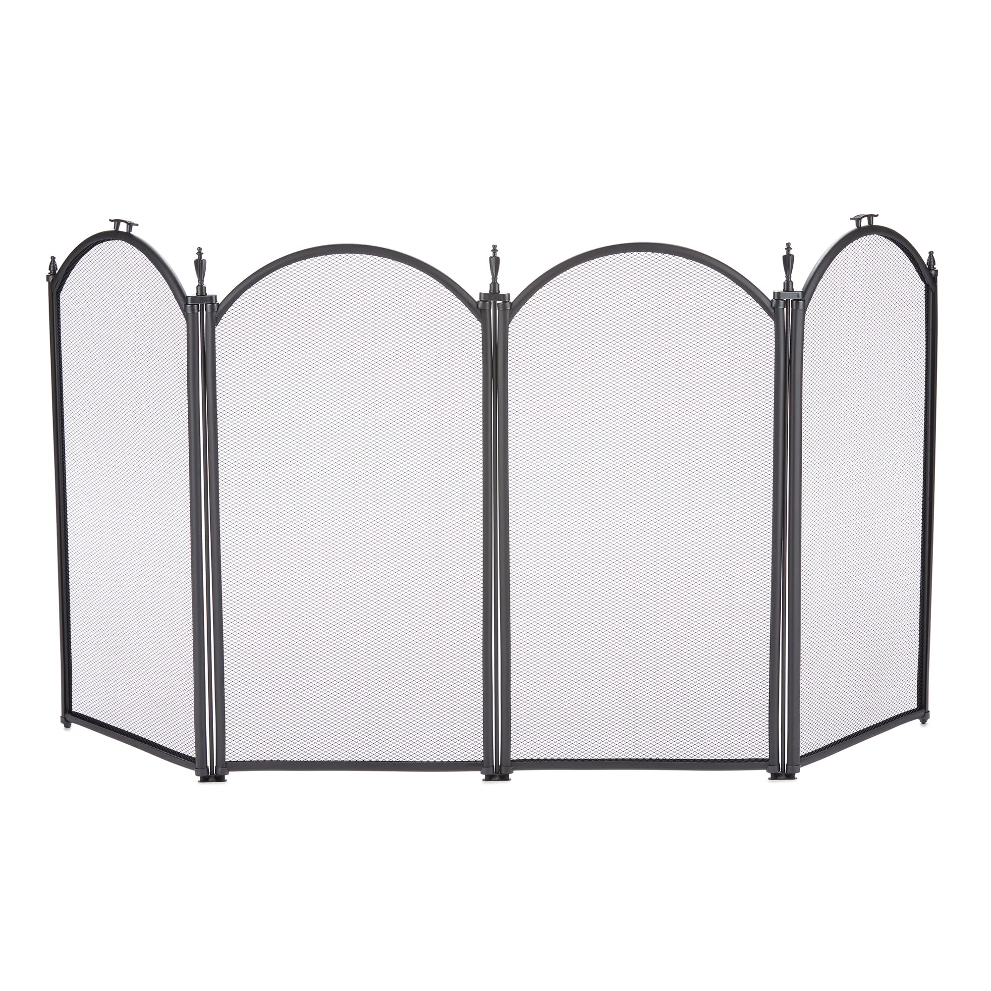 UniFlame Black 4-Fold 25-Inch Fireplace Screen