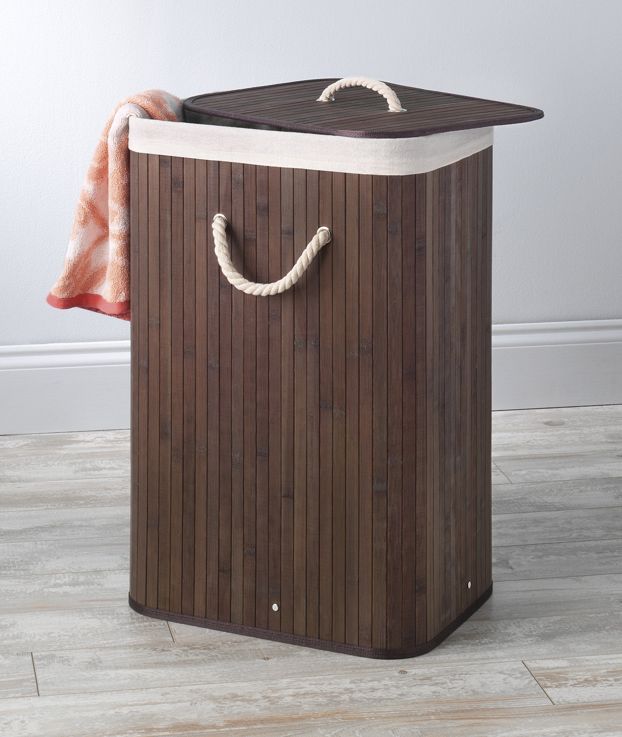 Rect Bamboo Hamper Dark