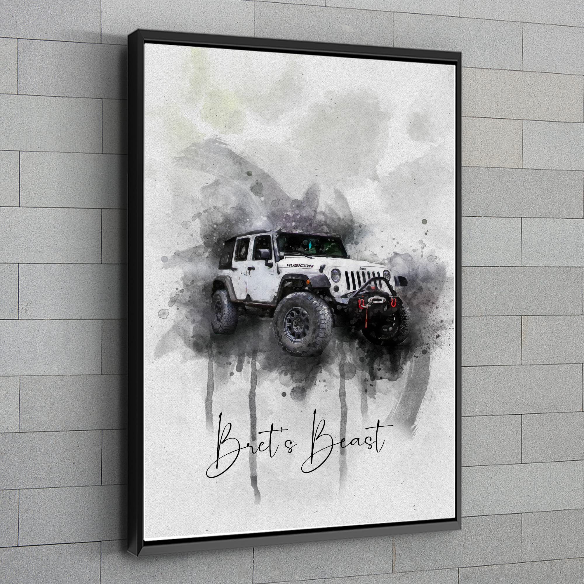 Awesometik Personalized Car Watercolor Art Watercolor Car Portrait Gift For Car Enthusiast Car Lovers Gift For Him Classic Car
