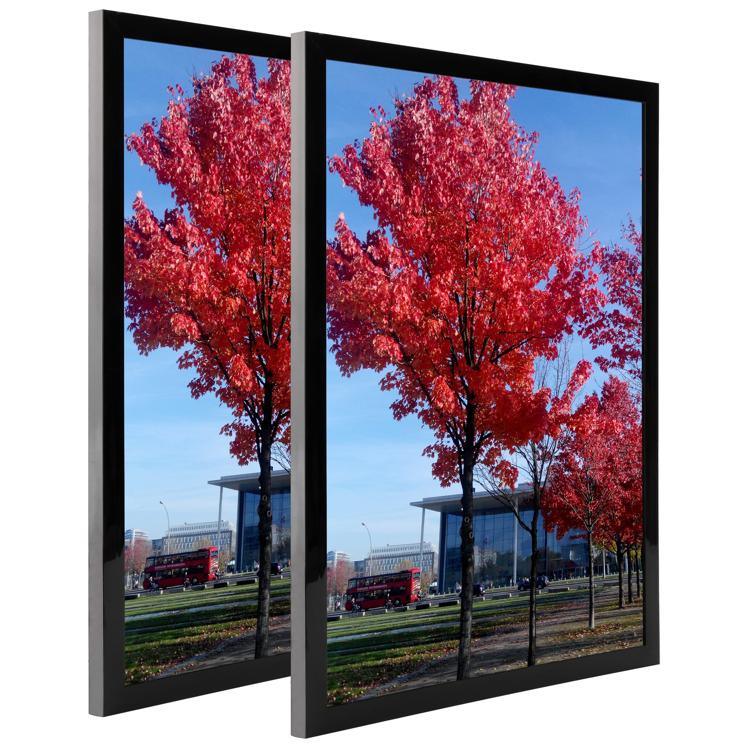 Medog 14x18 Poster Frame Black, Display Pictures 11x14 Picture Frame Set of 2,or With Mat 14x18 Poster Gallery Frame