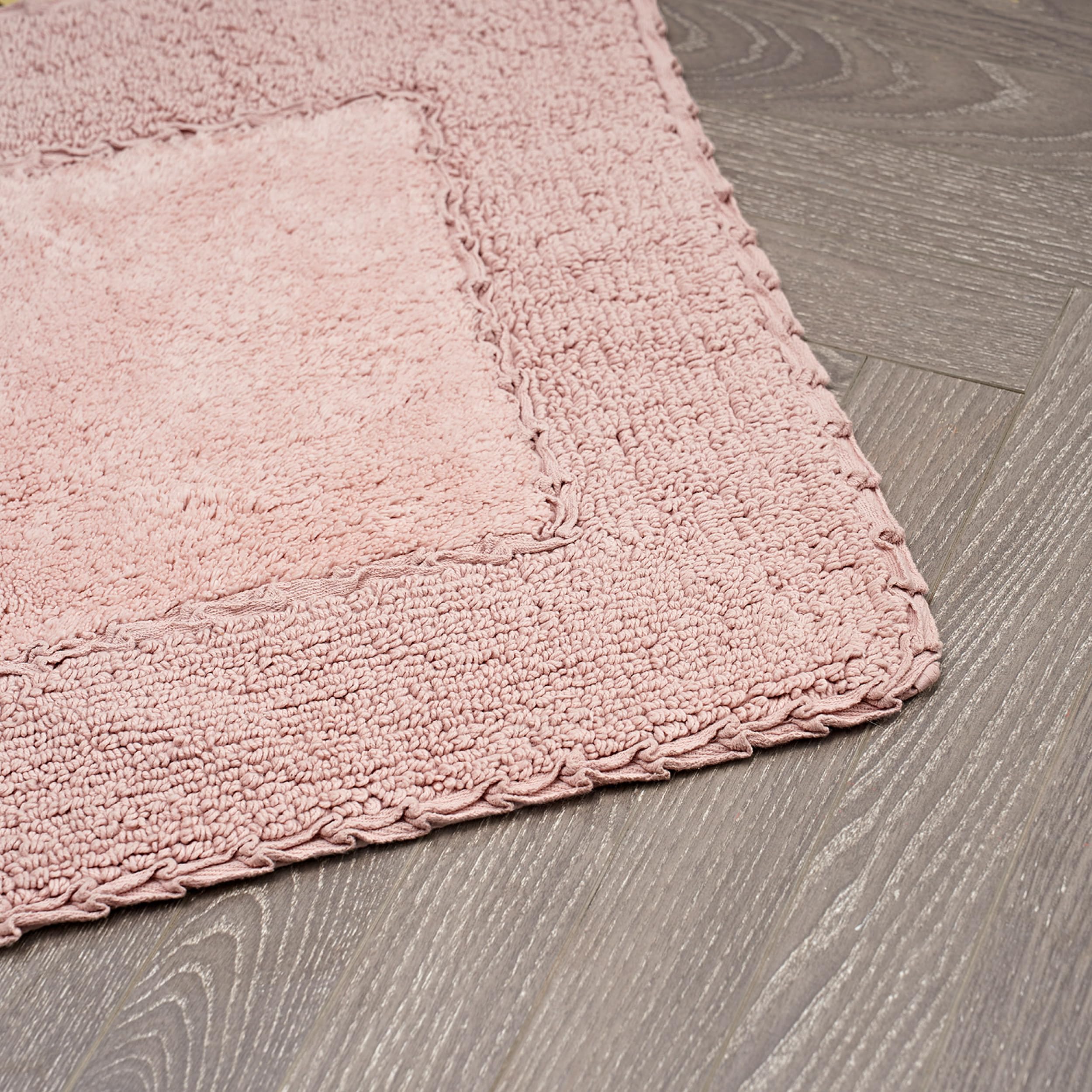 Laura Ashley Ruffle Cotton 20'' X 34'' Bath Rug, Blush