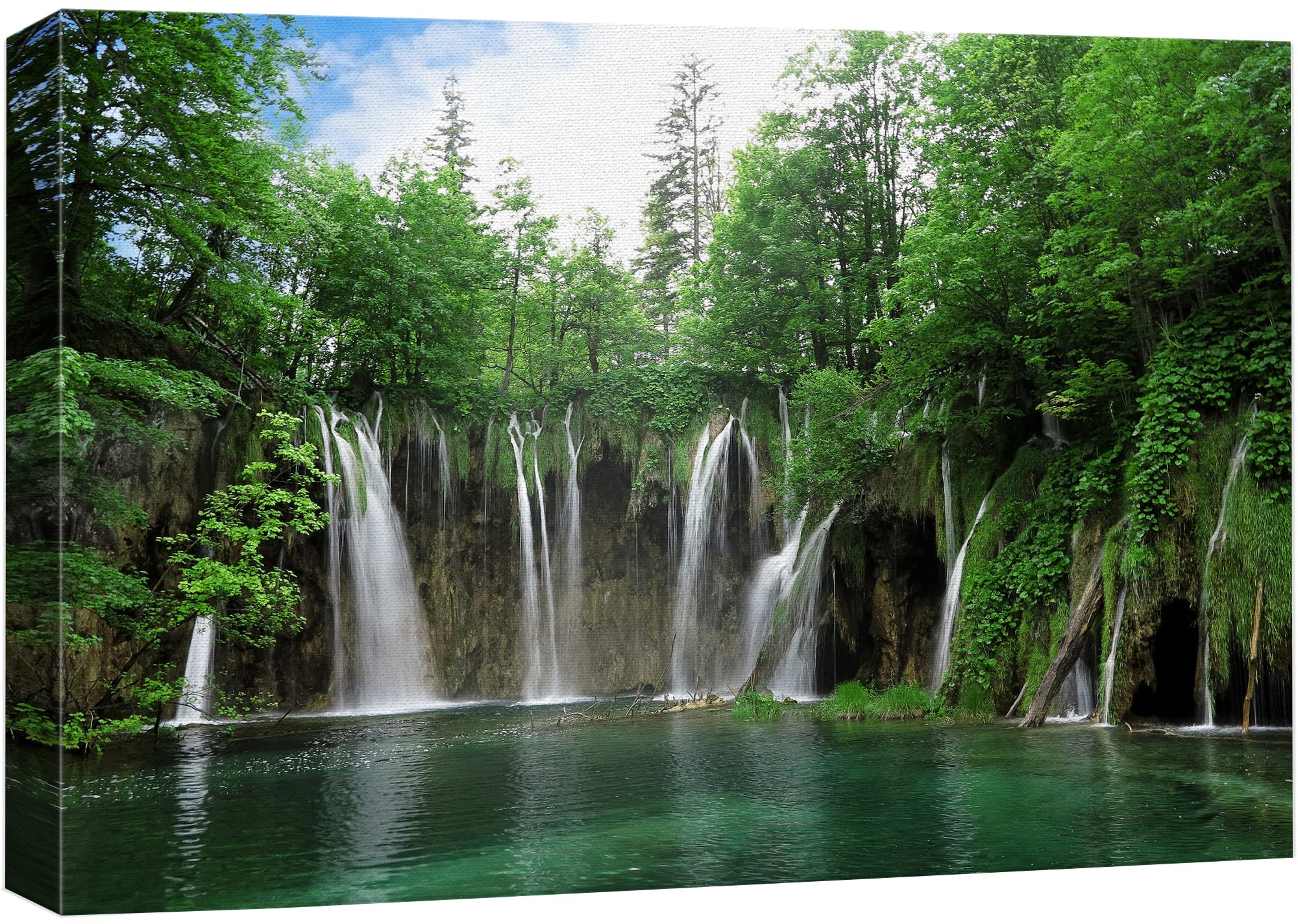Wall26 Canvas Print Wall Art Green Forest Waterfall In Croatia Park Nature Wilderness Photography Modern Art Rustic Scenic Color