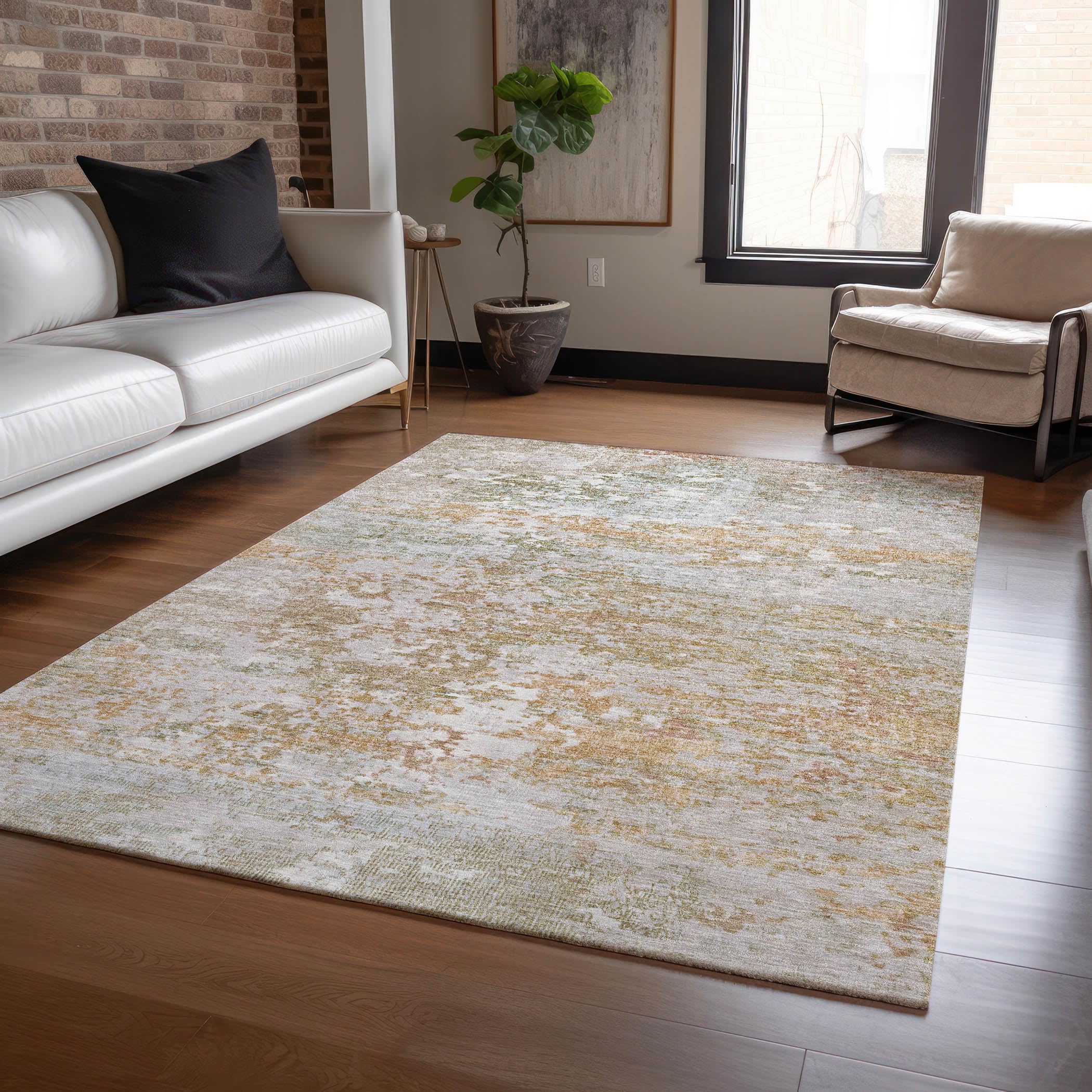 Machine Washable Indoor/Outdoor Chantille Coral 26 x 310 Rug
