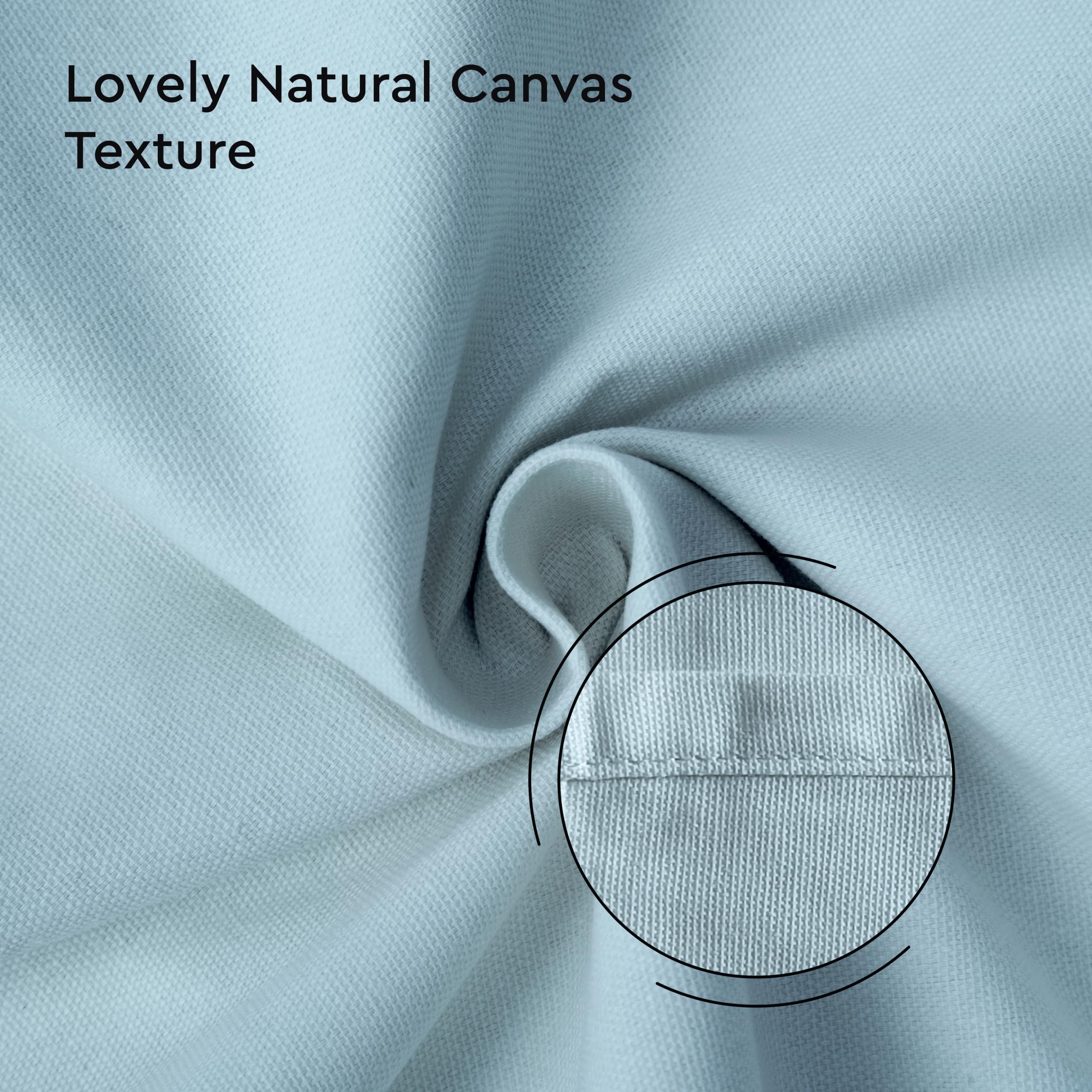 Encasa Table Runner 13X104 In Long | Cotton Canvas Fabric | Ice Blue Solid Color | Machine Washable & Durable