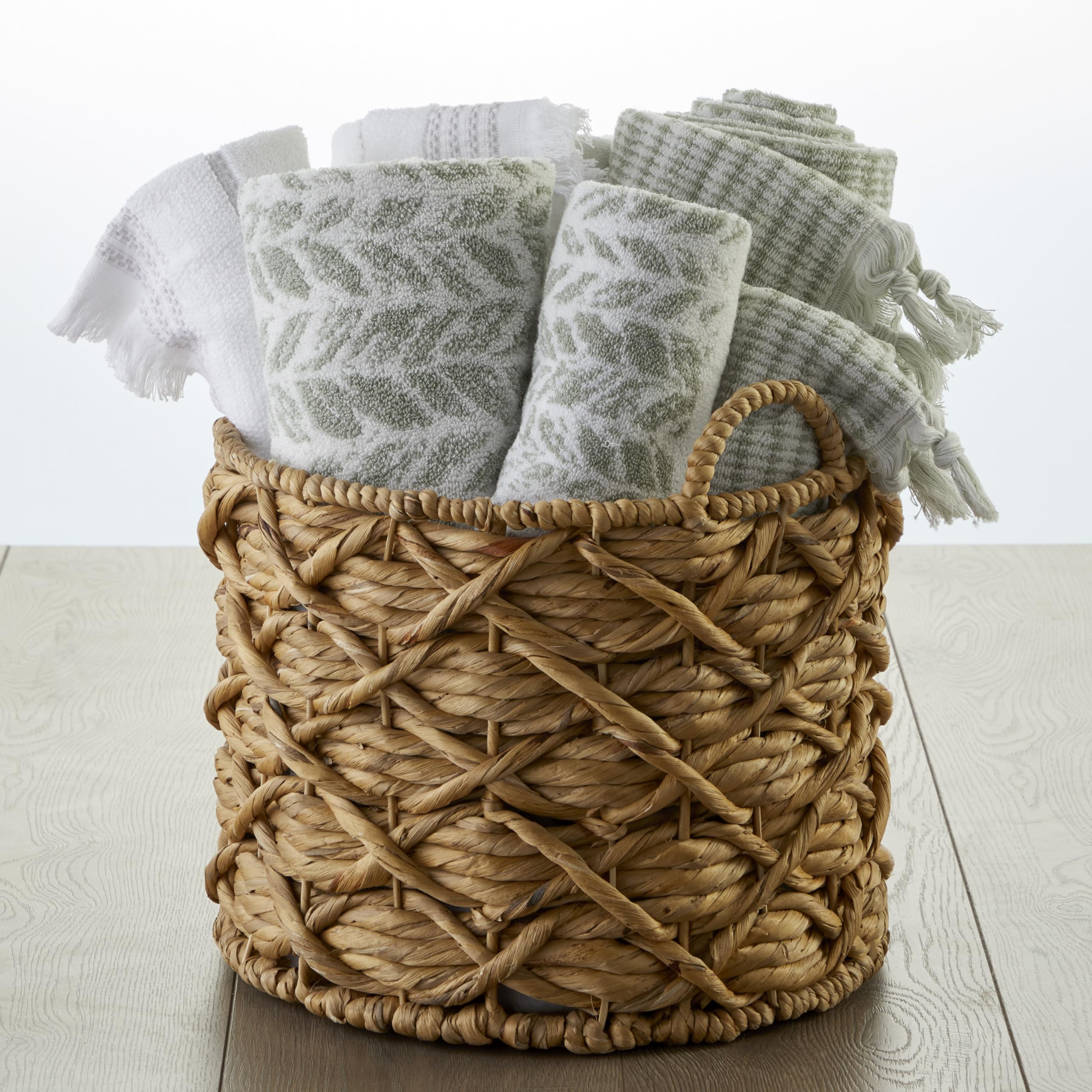 Skl Home By Saturday Knight Ltd. Distressed Leaves Bath Towel,Sage 28X54