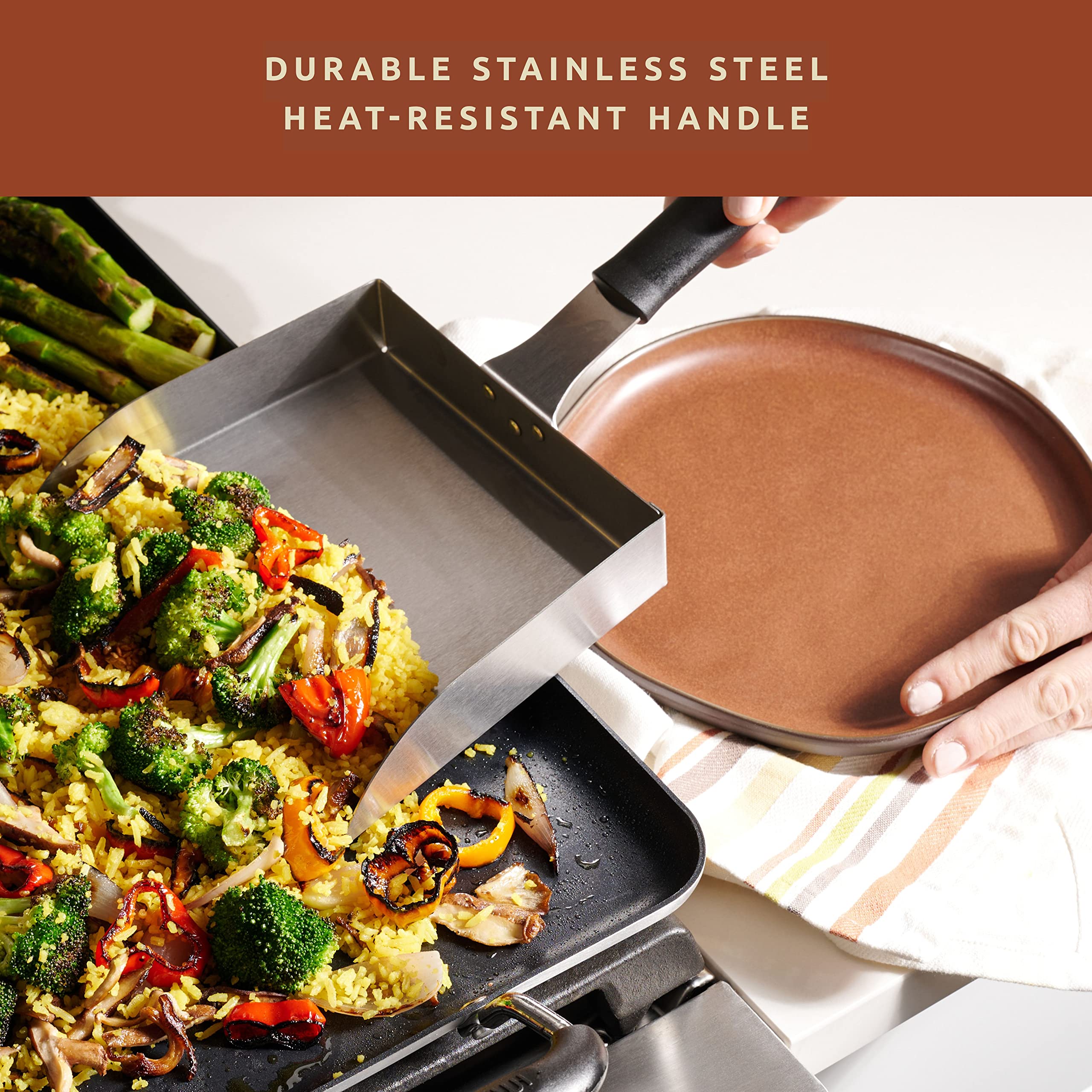 Bellemain Smash Burger Spatula For Griddle - Stainless Steel Griddle Scraper Tool, Large Griddle Spatula - Fried Food Scoop, Sti