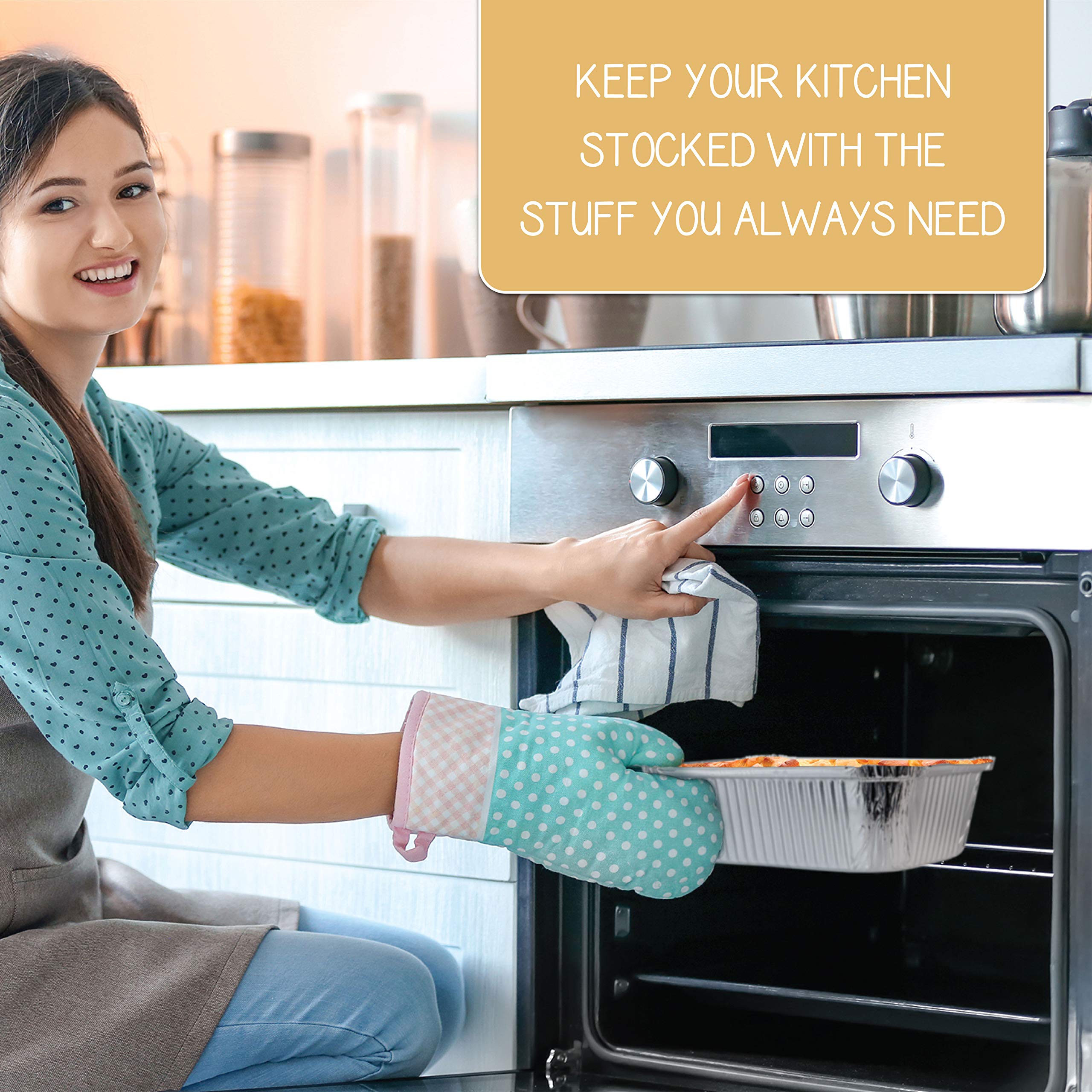 PLASTICPRO Disposable 5 LB Aluminum Takeout Tin Foil Baking Pans 7'' X 10'' X 3'' Inch Bakeware - Cookware Perfect for Baking Cakes Brownies Bread  Meatloaf  Lasagna  or Lunchbox  Pack of 50