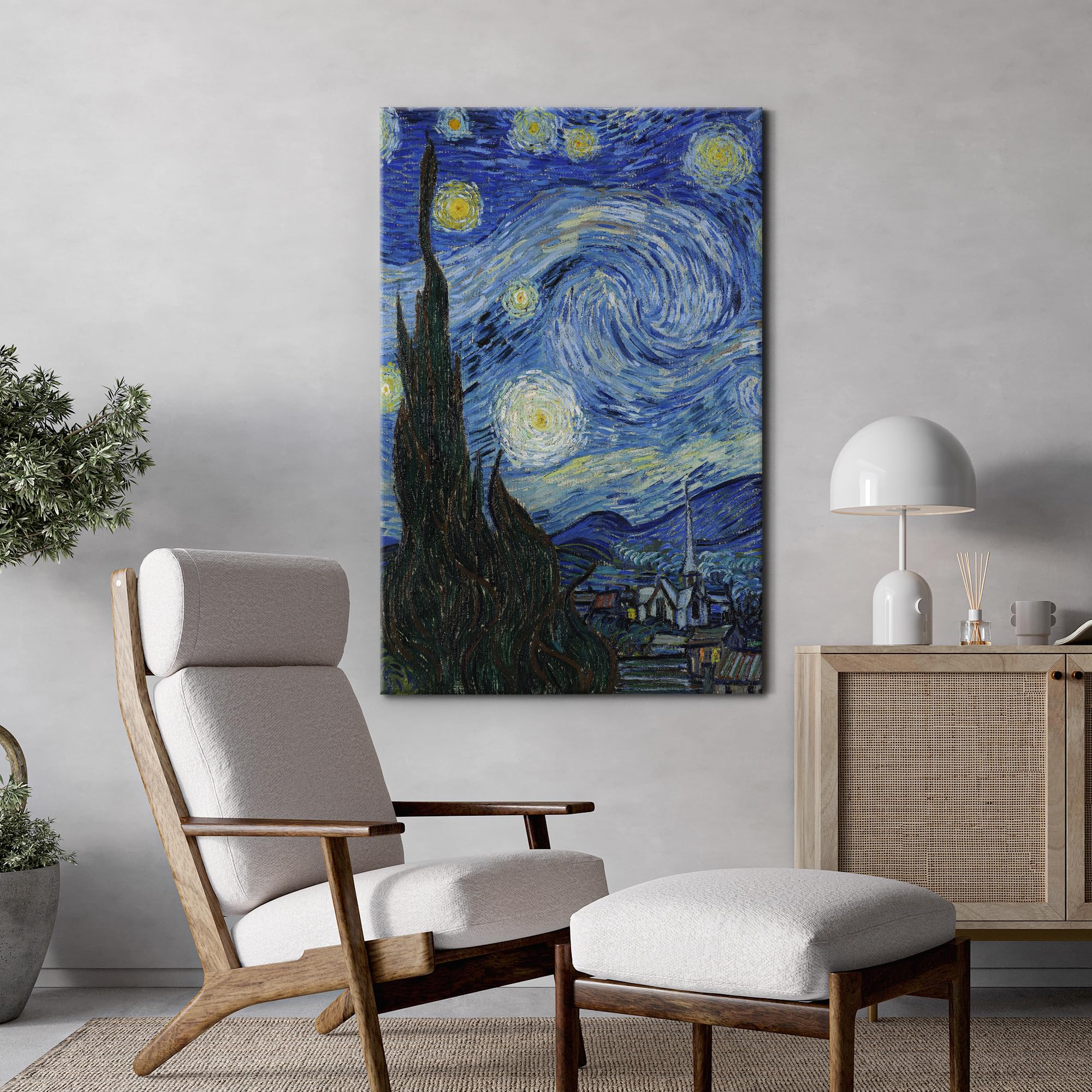 Wall26 Canvas Print Wall Art Starry Night By Vincent Van Gogh Nature Wilderness Illustrations Modern Art Decorative Floral Botan