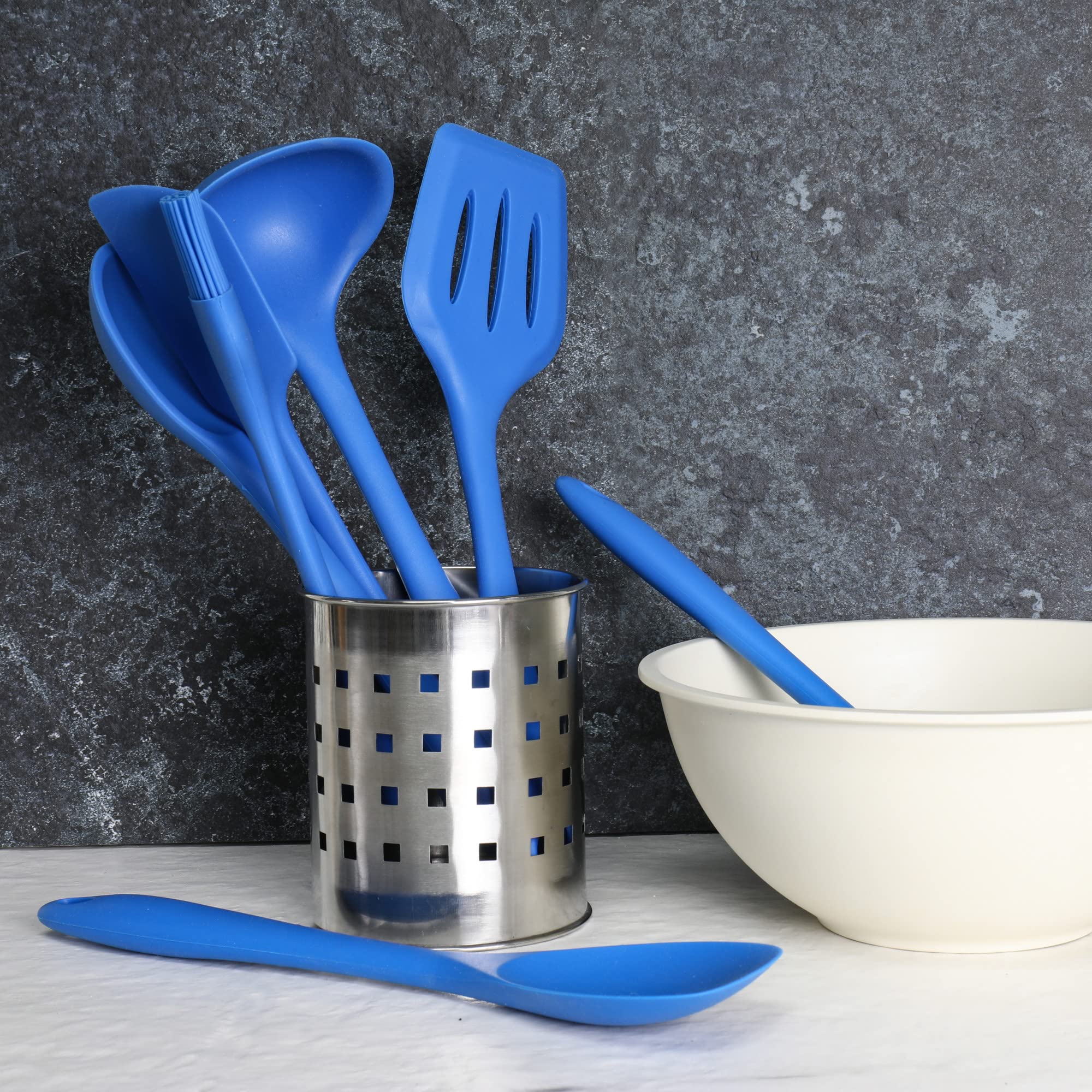 Chef Craft Premium Silicone Cooking Ladle, 11.25 inch, Blue - Durable, Heat-Resistant Kitchen Tool, Model 13460