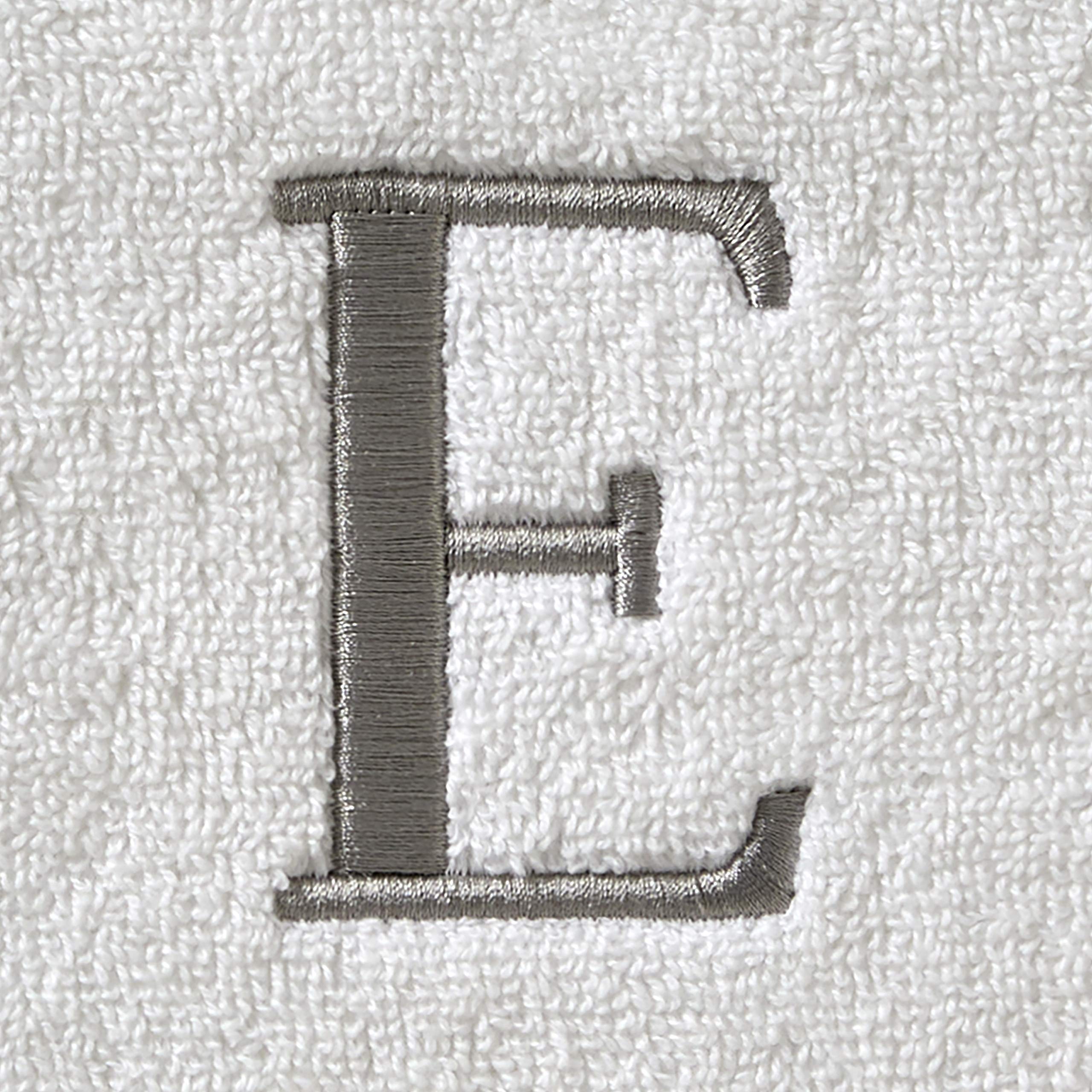 Skl Home Casual Monogram Hand Towel Set, E, 16X26, White 2 Count