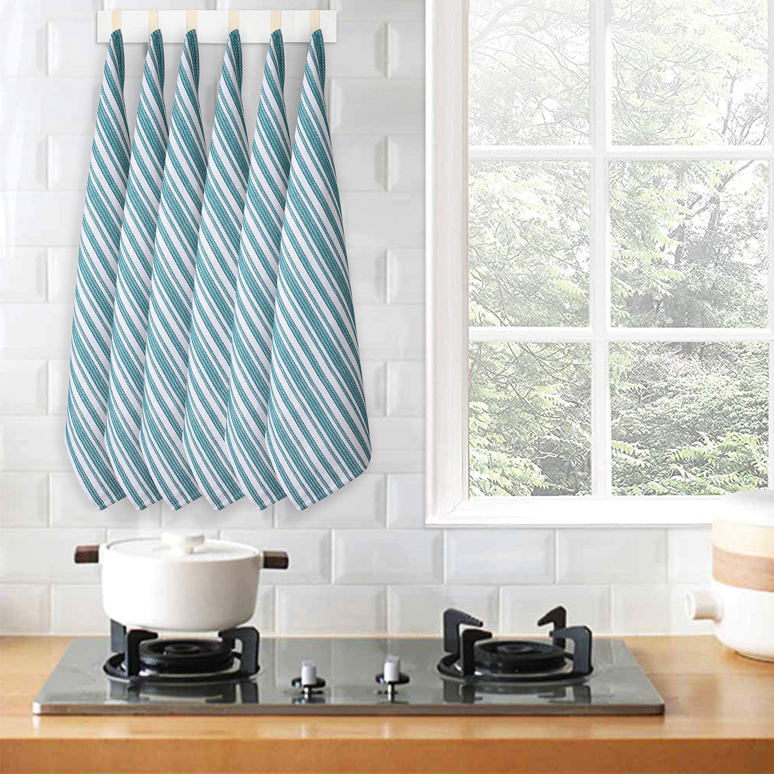 Goroly Home 6 Pack 100% Cotton Farmhouse Vintage Dish Towels Tea Towels Highly Absorbent Quick Dry Professional Grade Cleaning T