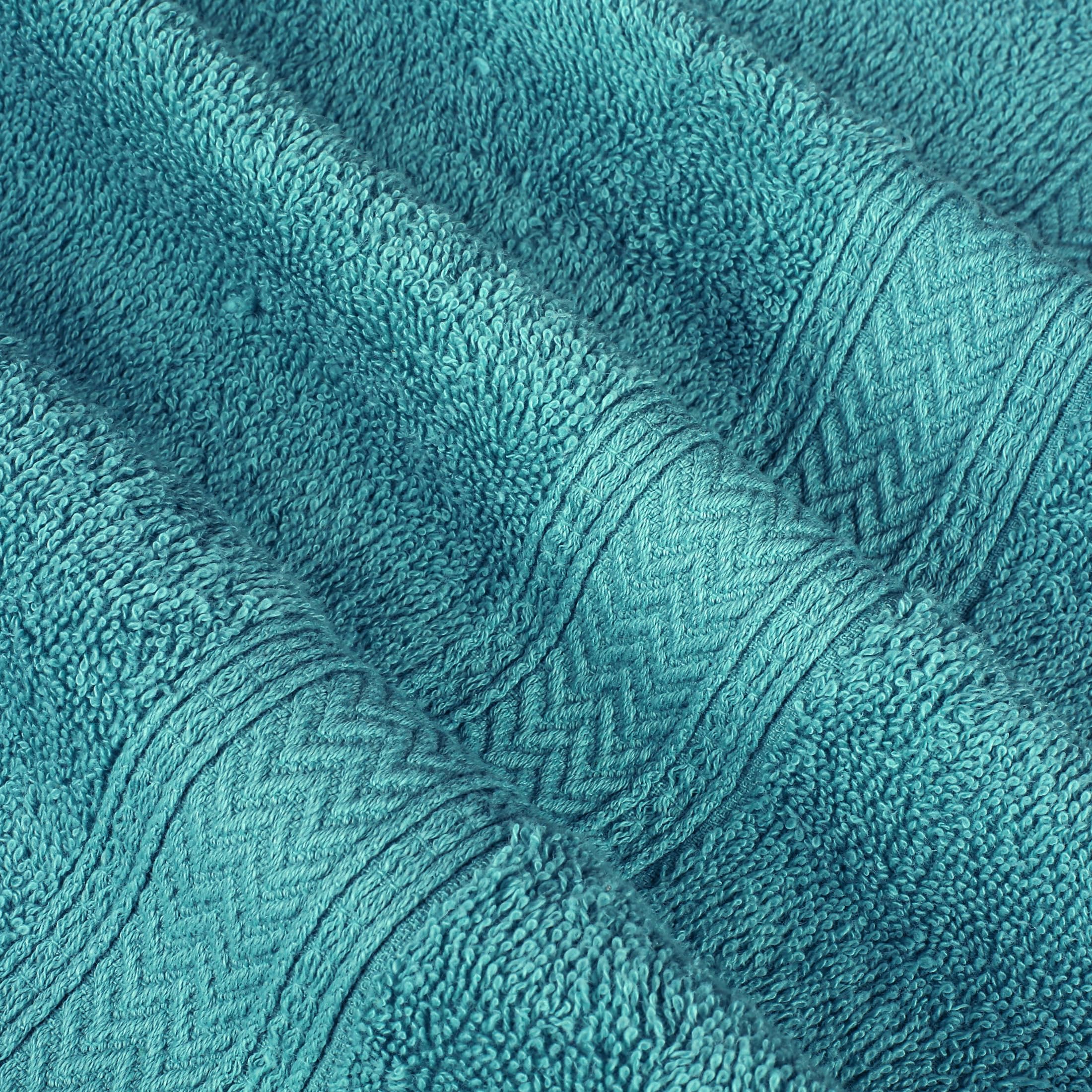 Hillfair Bathoom Towel Set of 24 Pieces  2 Bath Sheets  4 Bath Towels  6 Hand Towels  4 Fingertip Towels  8 Washclothes  Quick Drying  High Absorbent Towel Set for Bathroom: Aqua/Sea Green