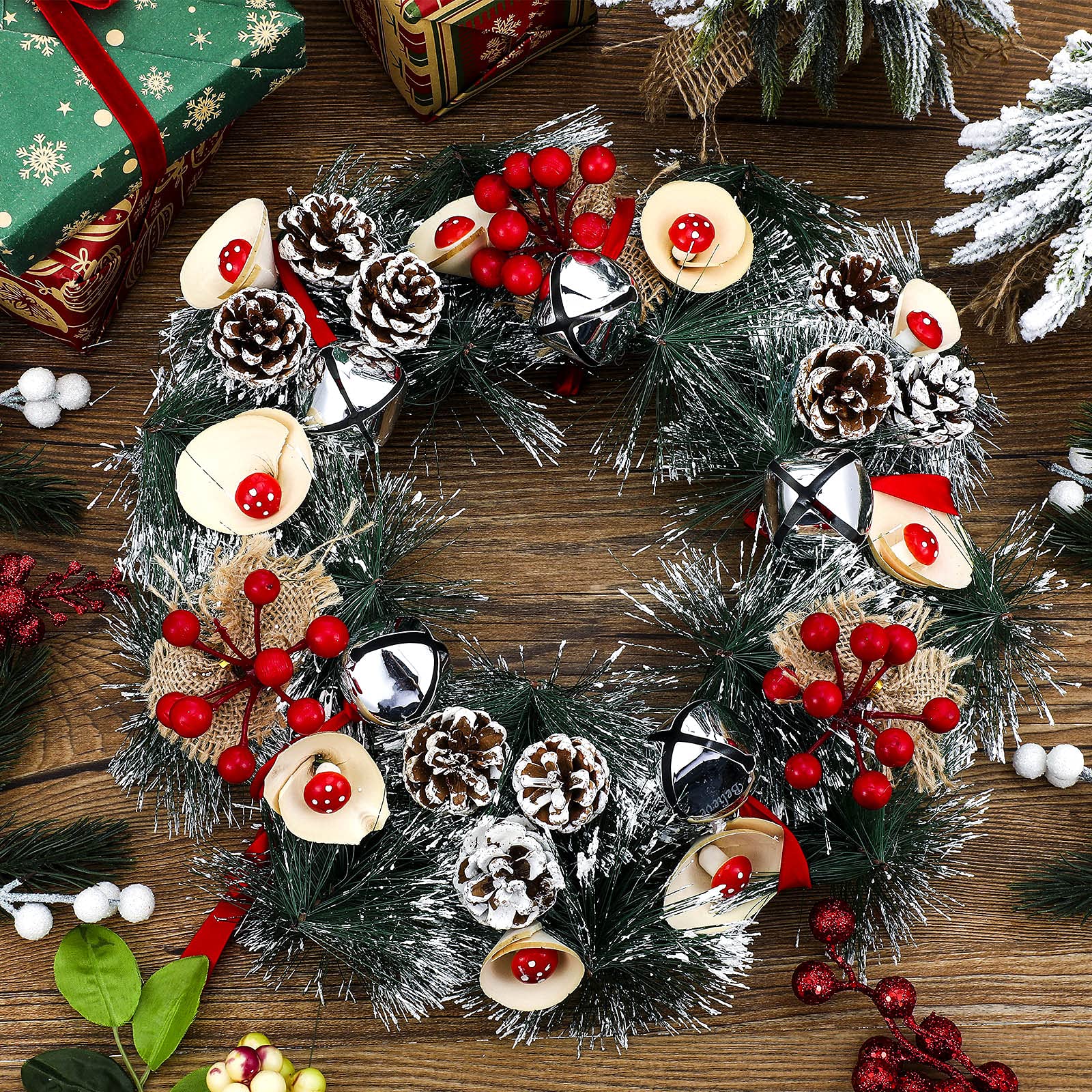 1.6 Inch Christmas Believe Bell Ornament Xmas Sleigh Decoration Christmas Tree Bell with Ribbon Holiday Decorations for DIY Holi