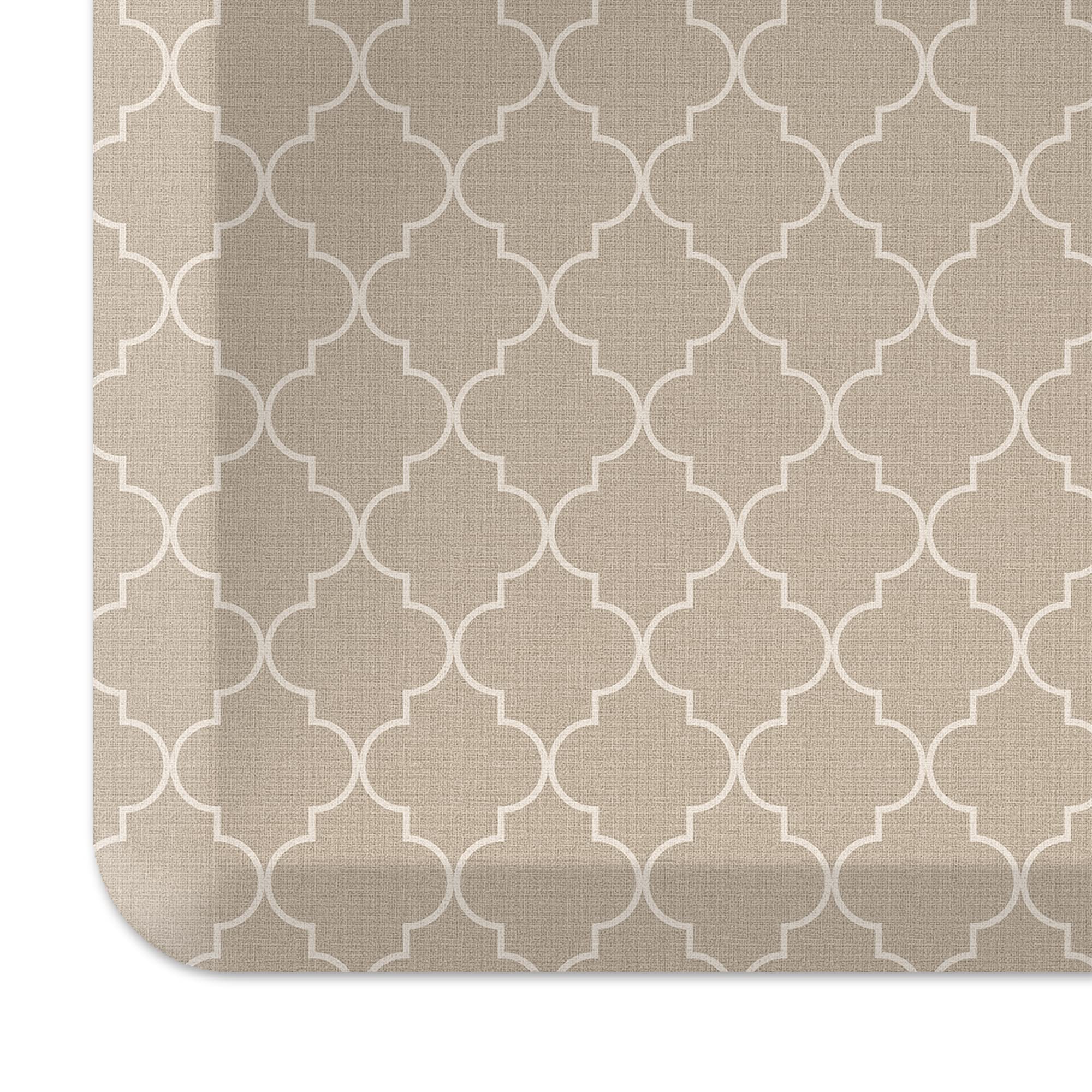 Gelpro Anti-Fatigue Designer Comfort Kitchen Floor Mat, 20X32, Trellis Khaki Stain Resistant Surface With 3/4    Thick Ergo-Foam