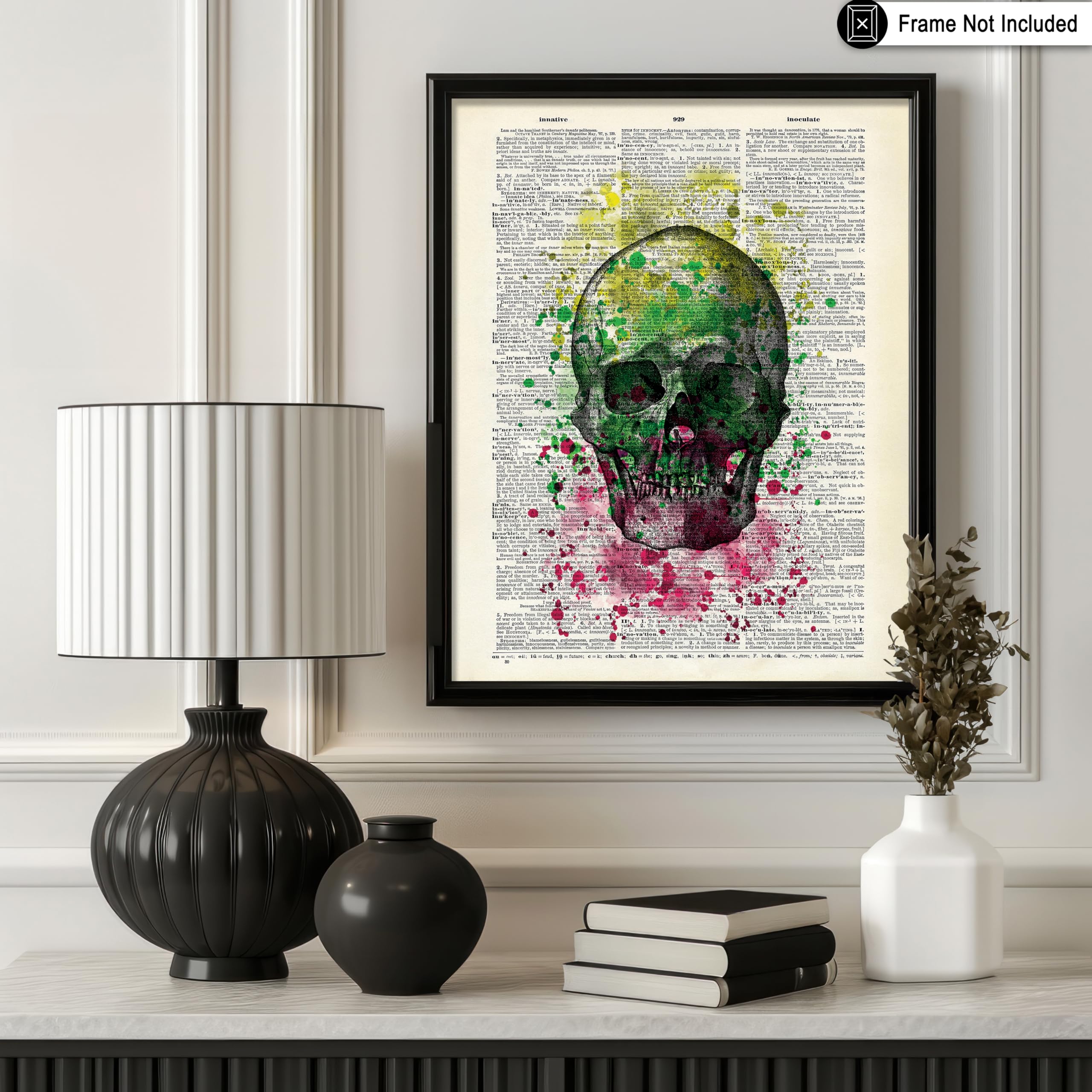 Poster Master Dictionary Art Poster - Skull Grafitti Print - Skeleton Art - Watercolor Art - Fun Gift For Him, Her, Men, Women -